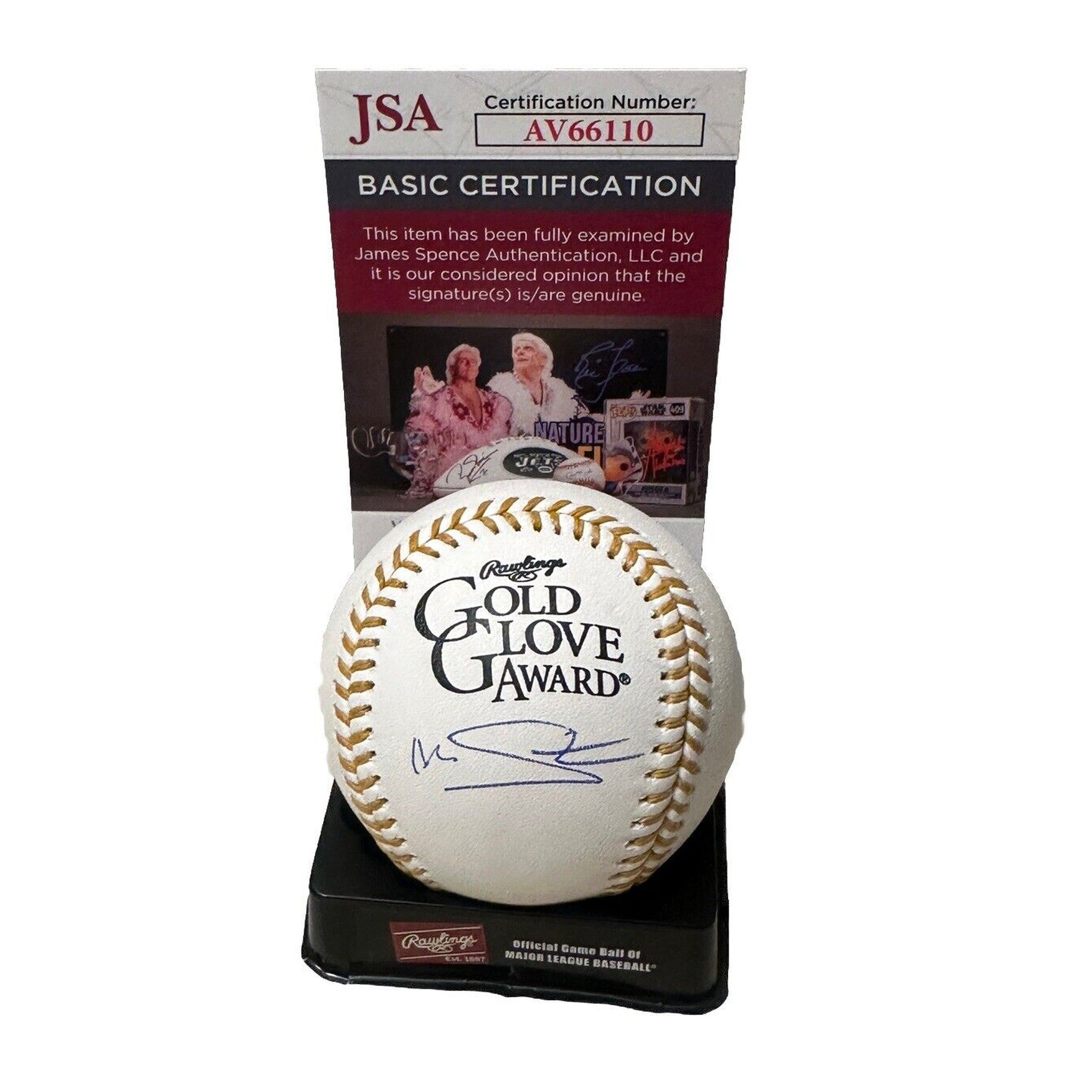 Marcus Stroman New York Yankees Signed Gold Glove Award Baseball JSA COA-Baseball-Right Off The Field