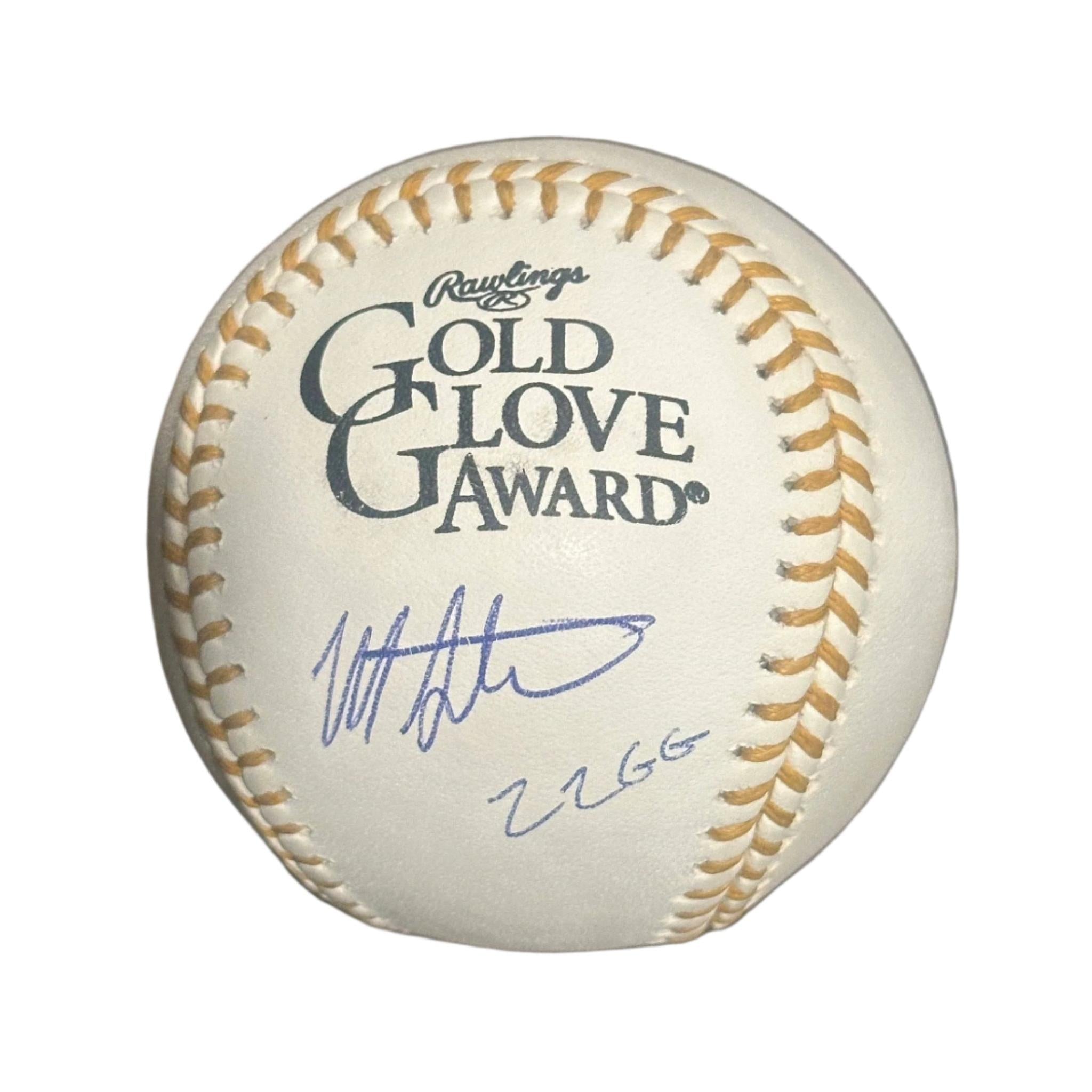 Myles Straw Autographed Gold Glove Award Baseball (22 GG Inscription)-Right Off The Field