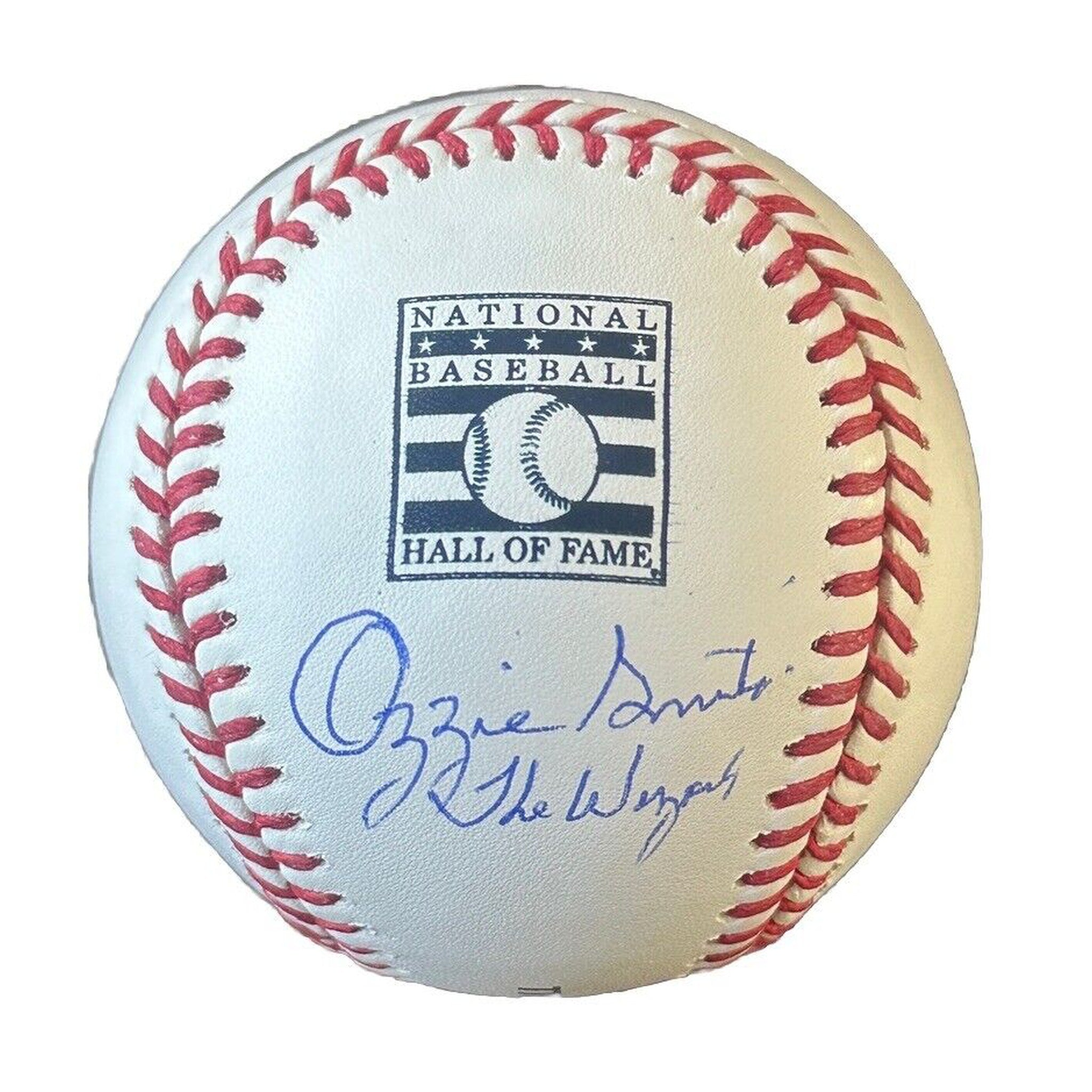 Ozzie Smith Autographed Hall of Fame Baseball “The Wizard” Inscription JSA COA-Baseball-Right Off The Field