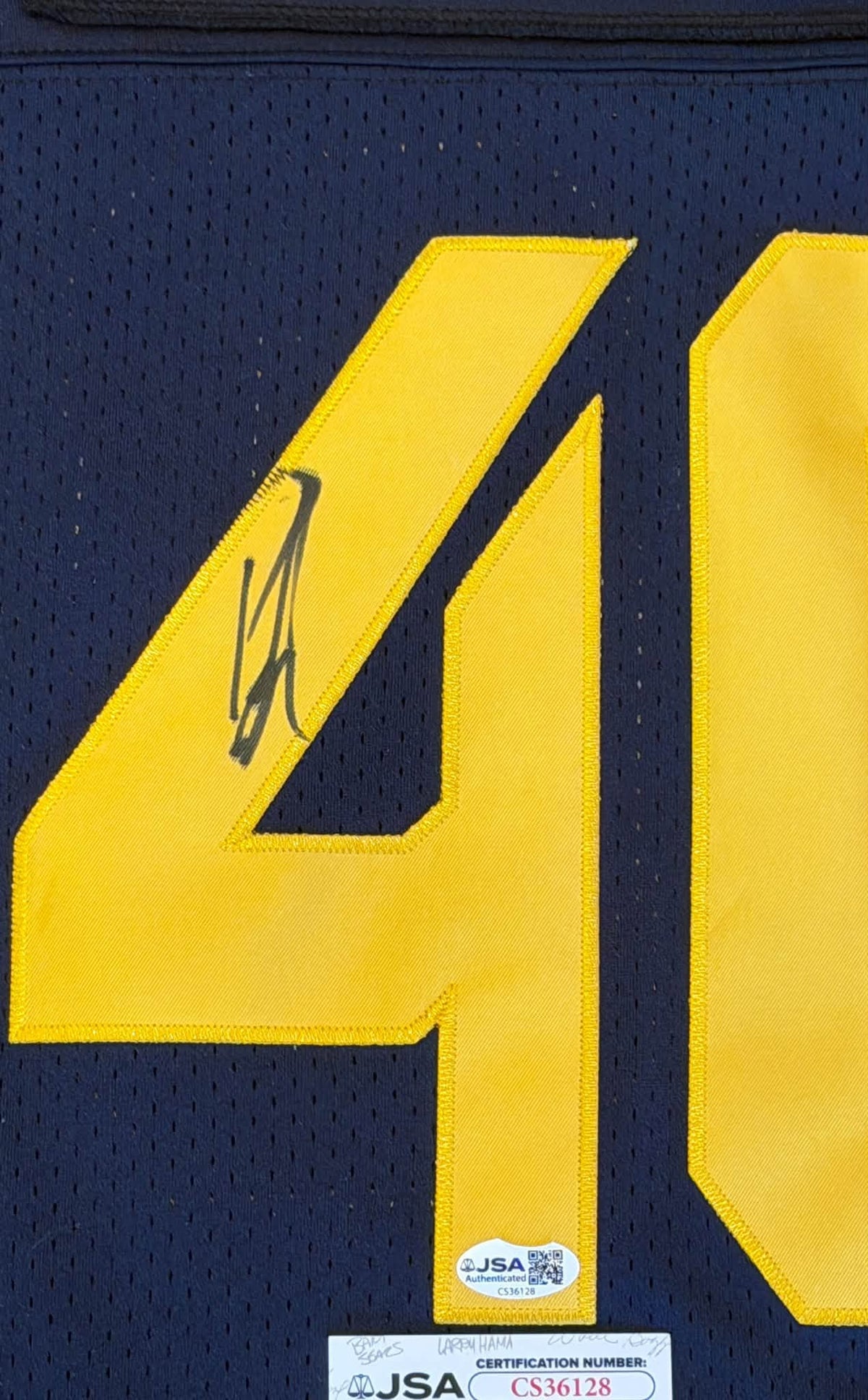 Pat McAfee Autographed West Virginia WVU Jersey JSA COA-Right Off The Field