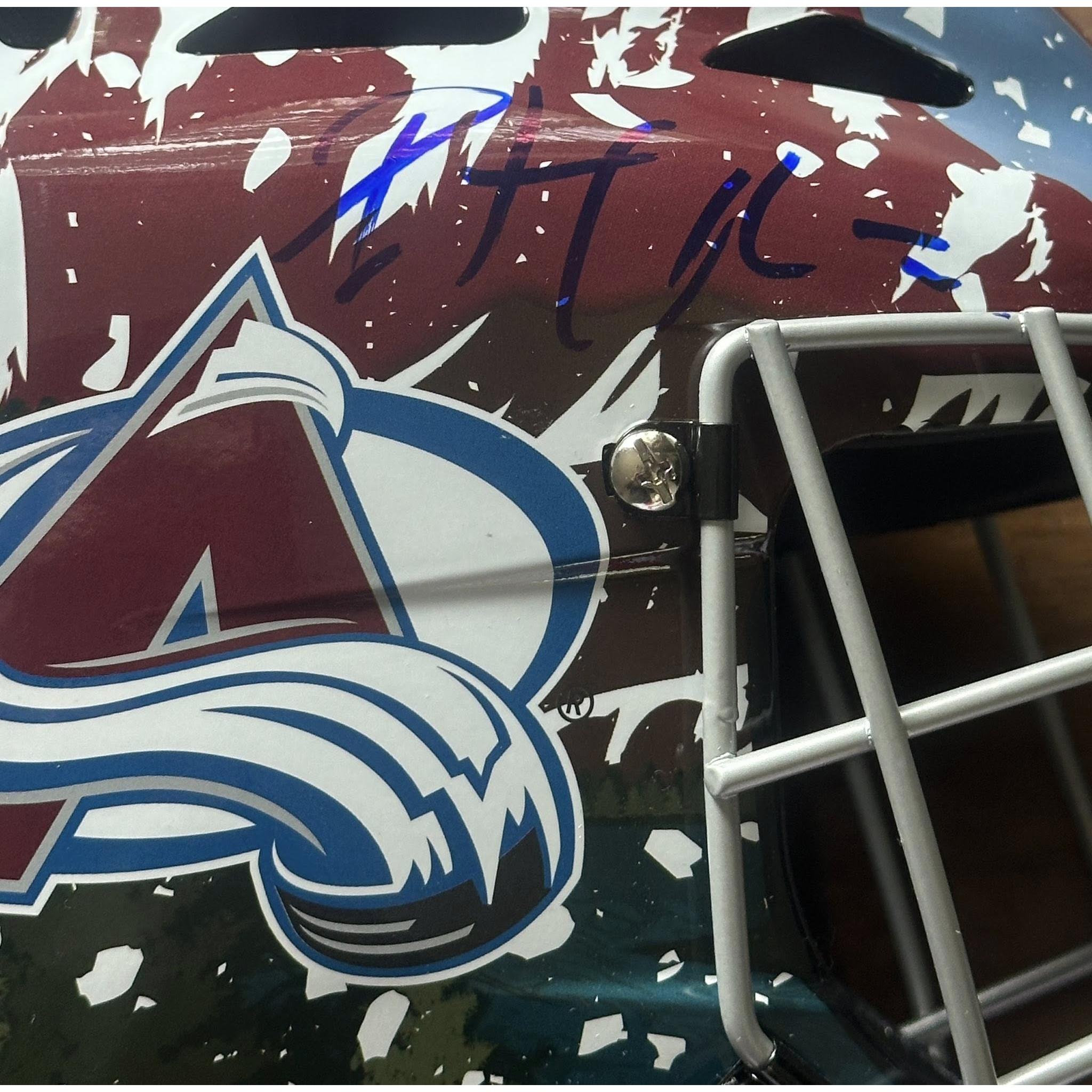 Patrick Roy Autographed Colorado Avalanche Franklin Full Size Goalie Mask JSA COA-Right Off The Field