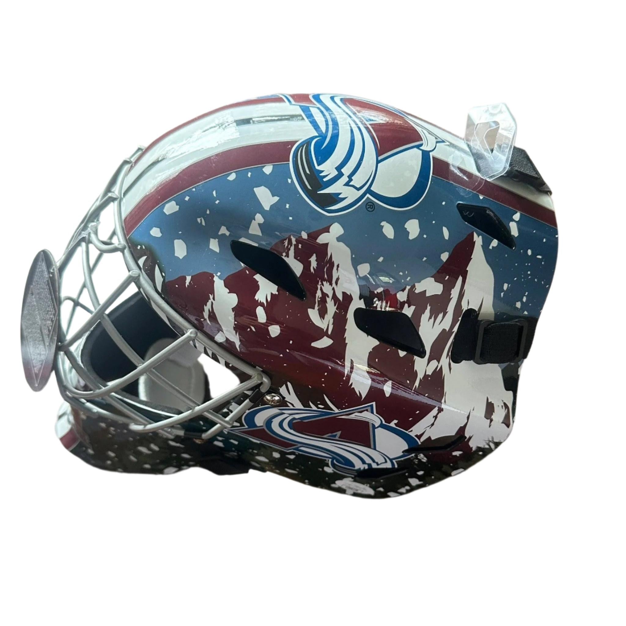 Patrick Roy Autographed Colorado Avalanche Franklin Full Size Goalie Mask JSA COA-Right Off The Field