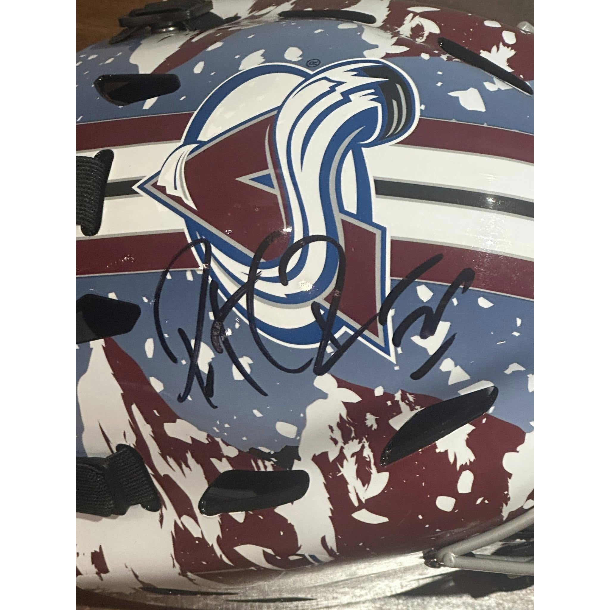 Patrick Roy Signed Colorado Avalanche Full Size Franklin Goalie Mask JSA LOA-Right Off The Field