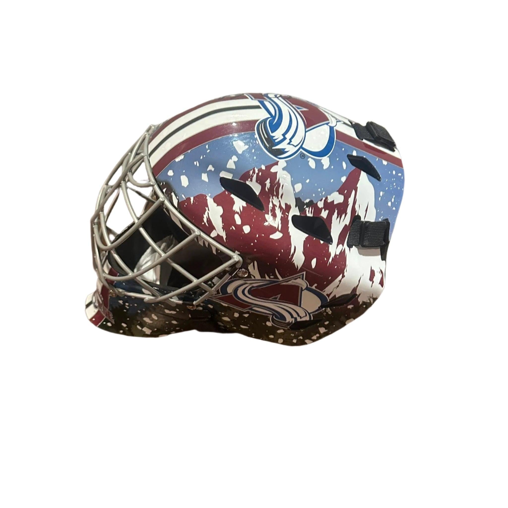 Patrick Roy Signed Colorado Avalanche Full Size Franklin Goalie Mask JSA LOA-Right Off The Field