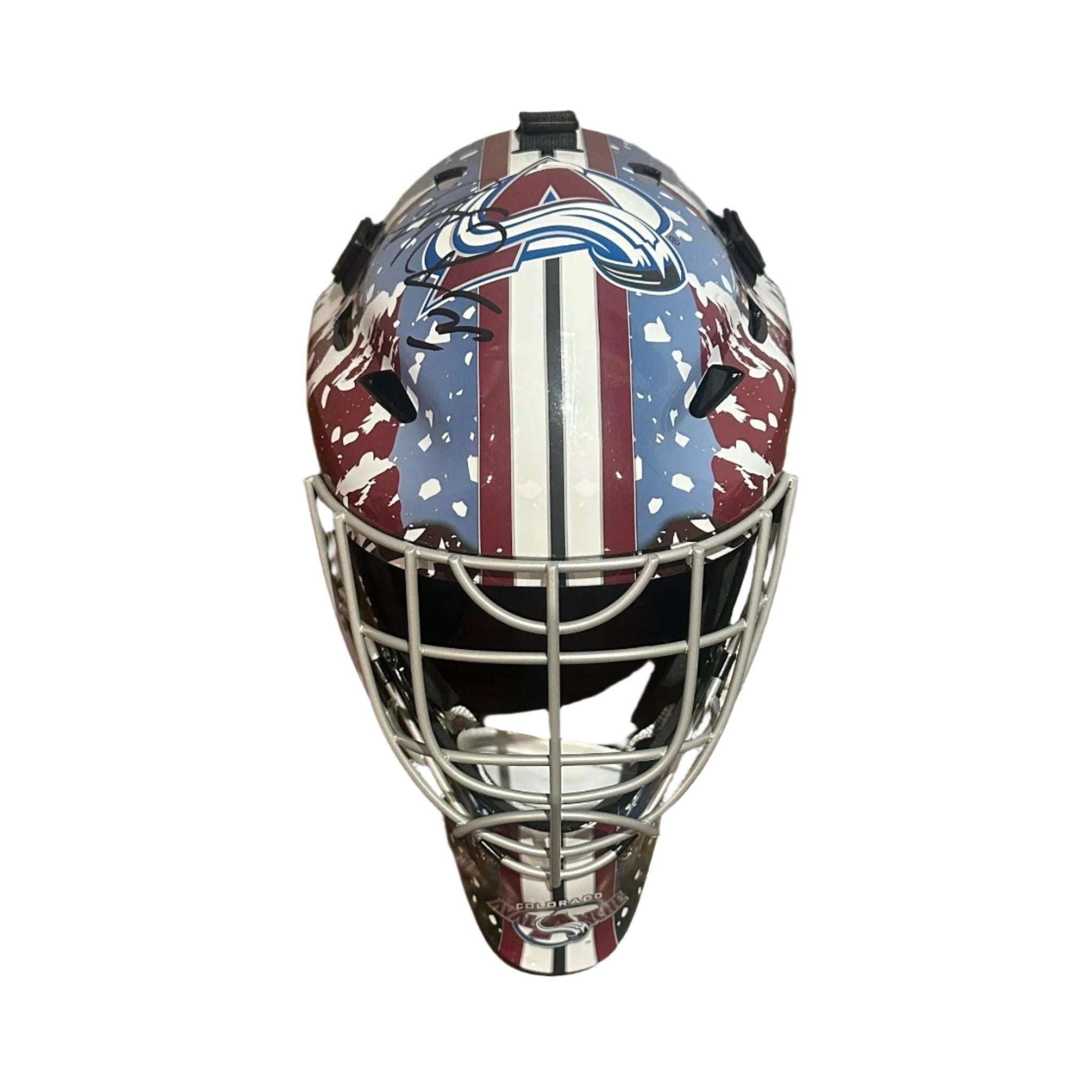 Patrick Roy Signed Colorado Avalanche Full Size Franklin Goalie Mask JSA LOA-Right Off The Field