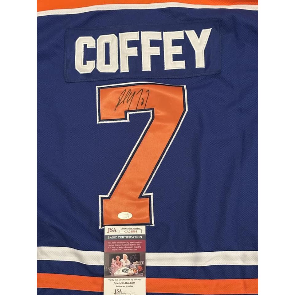 Paul Coffey Autographed Edmonton Oilers Jersey JSA COA-Right Off The Field