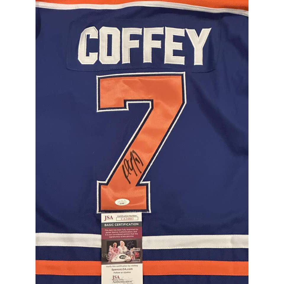 Paul Coffey Autographed Edmonton Oilers Jersey JSA COA-Right Off The Field