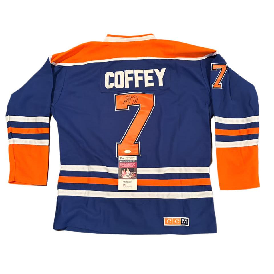 Paul Coffey Autographed Edmonton Oilers Jersey JSA COA-Right Off The Field