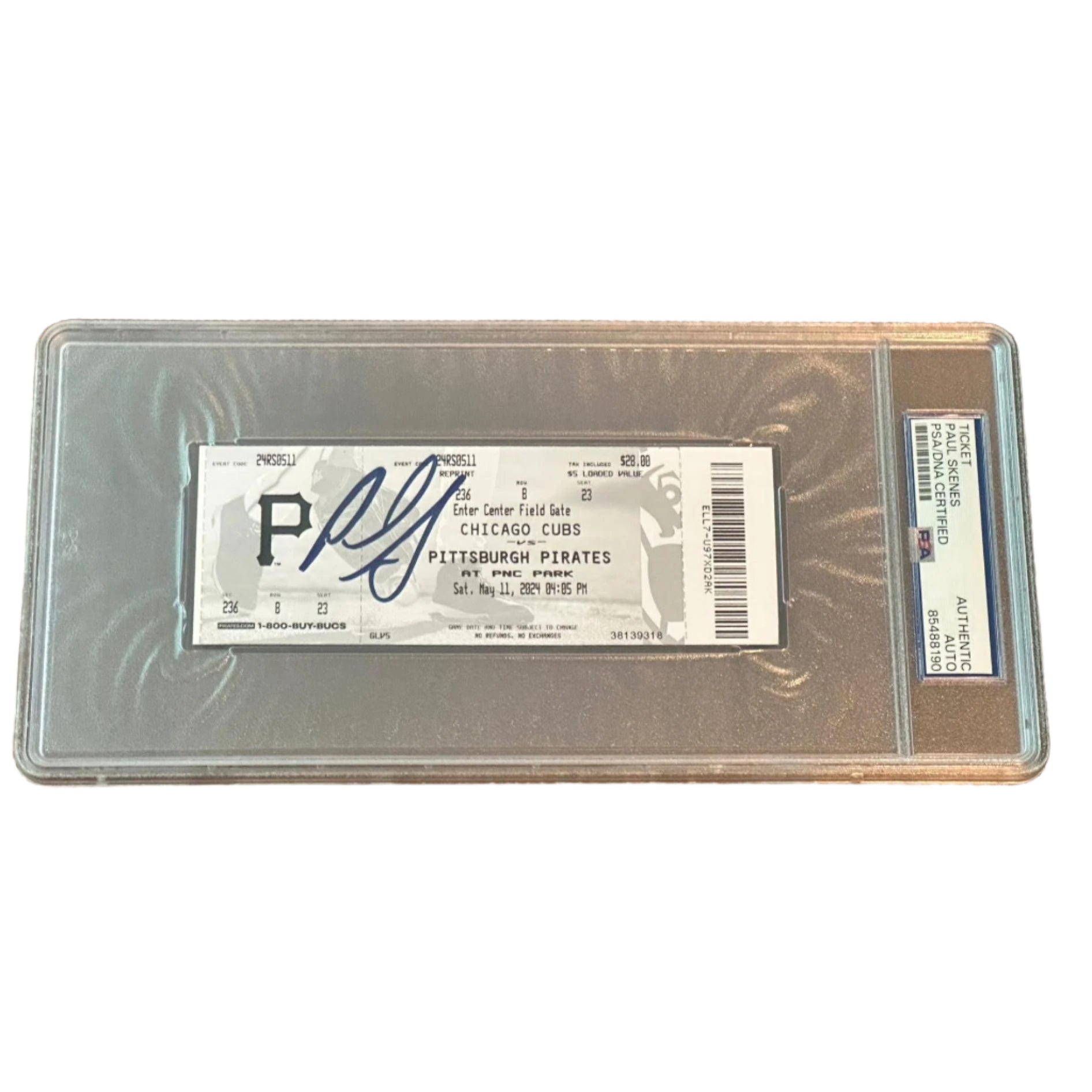 Paul Skenes Pittsburgh Pirates Autographed MLB Debut Ticket Stub 5/11/24 PSA/DNA-Right Off The Field