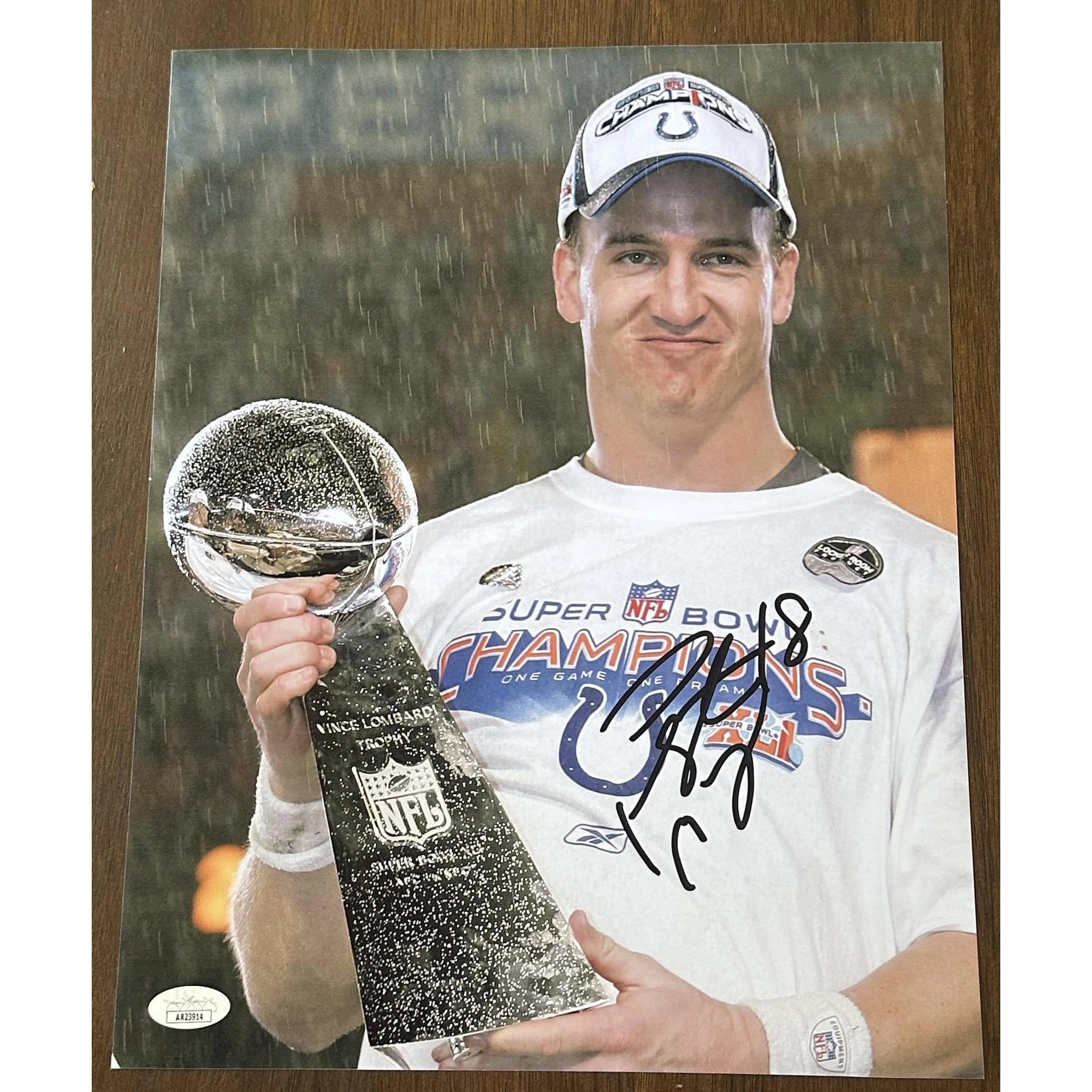 Peyton Manning Indianapolis Colts Autographed 11x14 Photo JSA COA-Right Off The Field