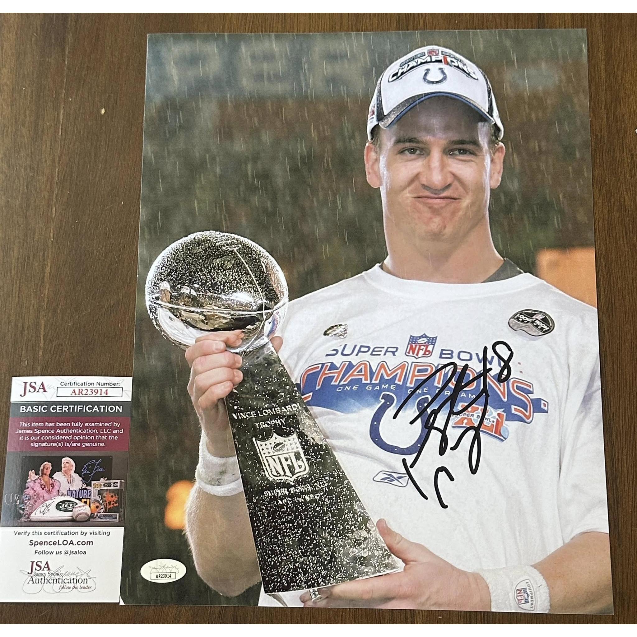 Peyton Manning Indianapolis Colts Autographed 11x14 Photo JSA COA-Right Off The Field
