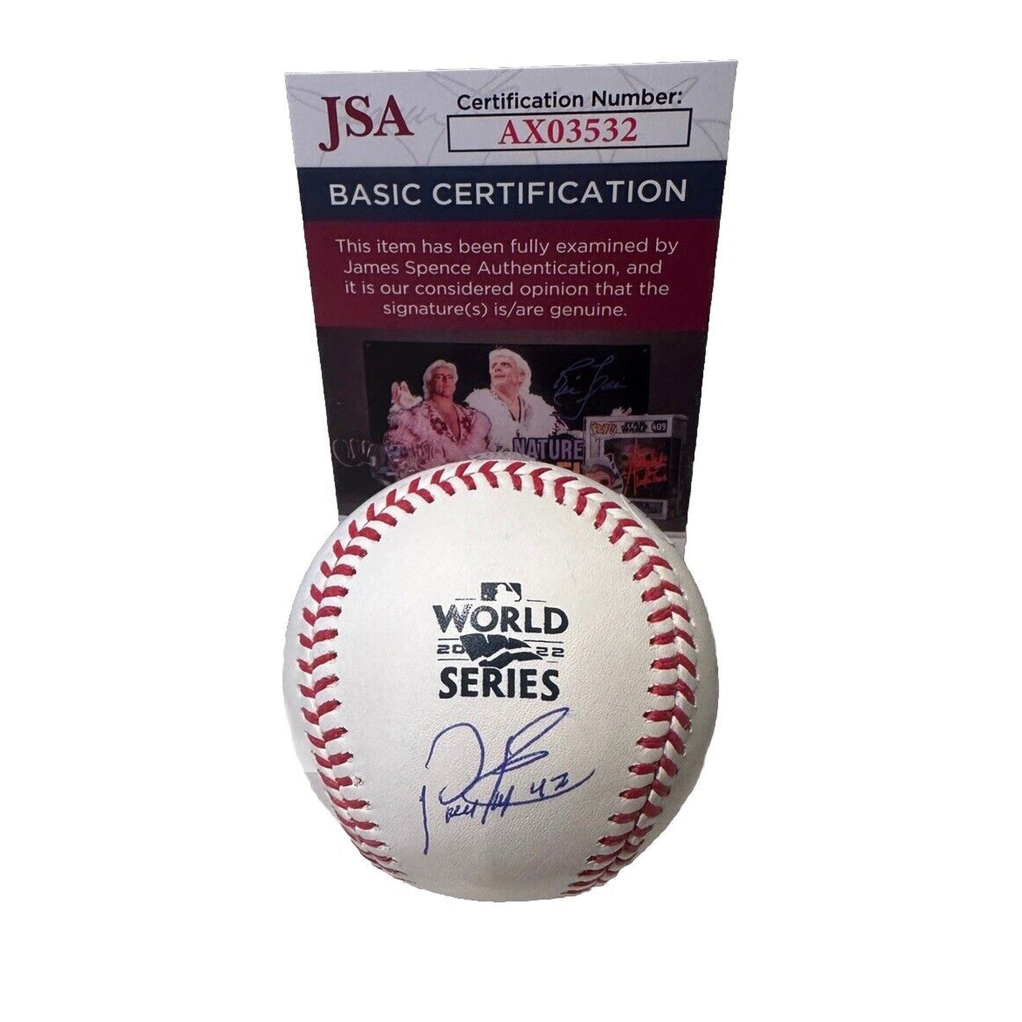Rafael Montero Houston Astros Signed 2022 World Series Baseball JSA COA-Baseball-Right Off The Field
