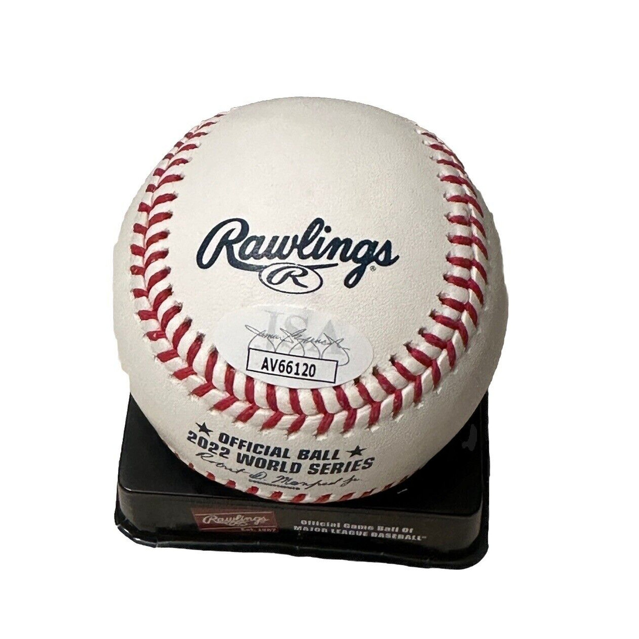 Reggie Jackson Signed 2022 World Series MLB Baseball JSA COA Houston Astros-Baseball-Right Off The Field