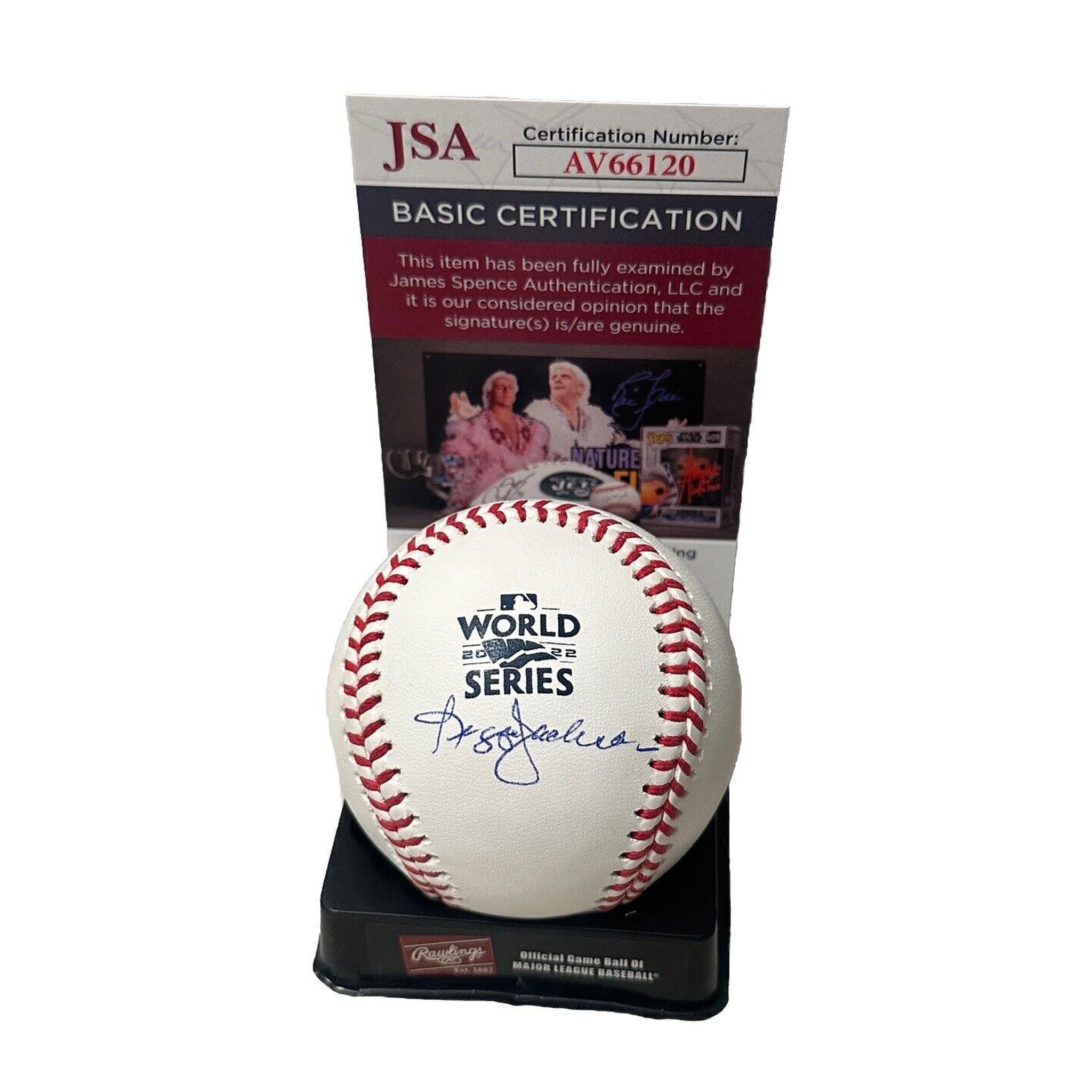 Reggie Jackson Signed 2022 World Series MLB Baseball JSA COA Houston Astros-Baseball-Right Off The Field