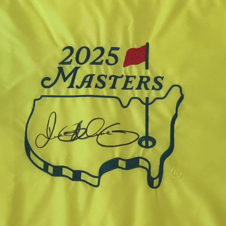 Rory McIlroy Autographed 2025 Masters Pin Flag JSA LOA Grand Slam Winner-Right Off The Field