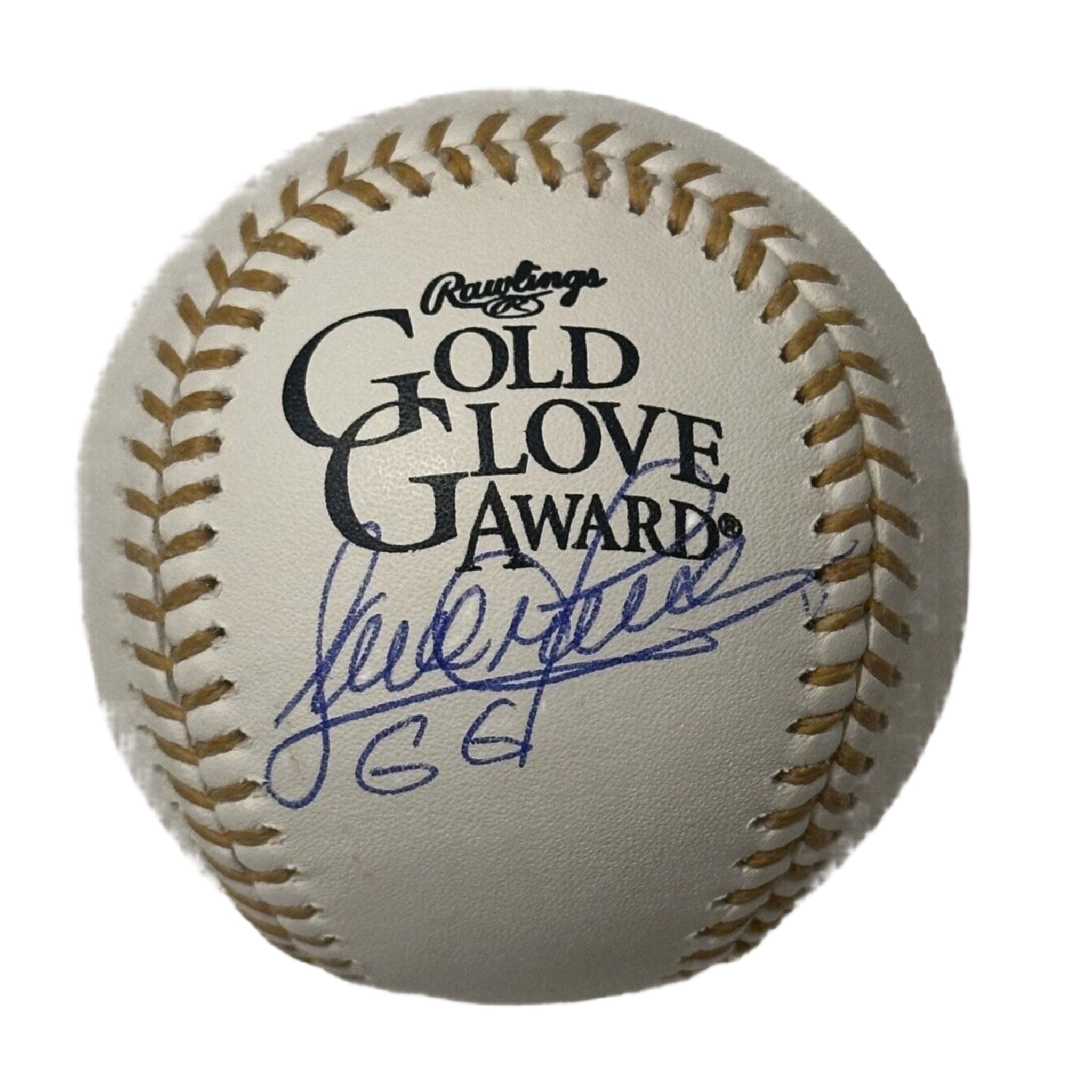 Sandy Alomar Jr. Signed Gold Glove Award Baseball “GG” Inscription-Baseball-Right Off The Field