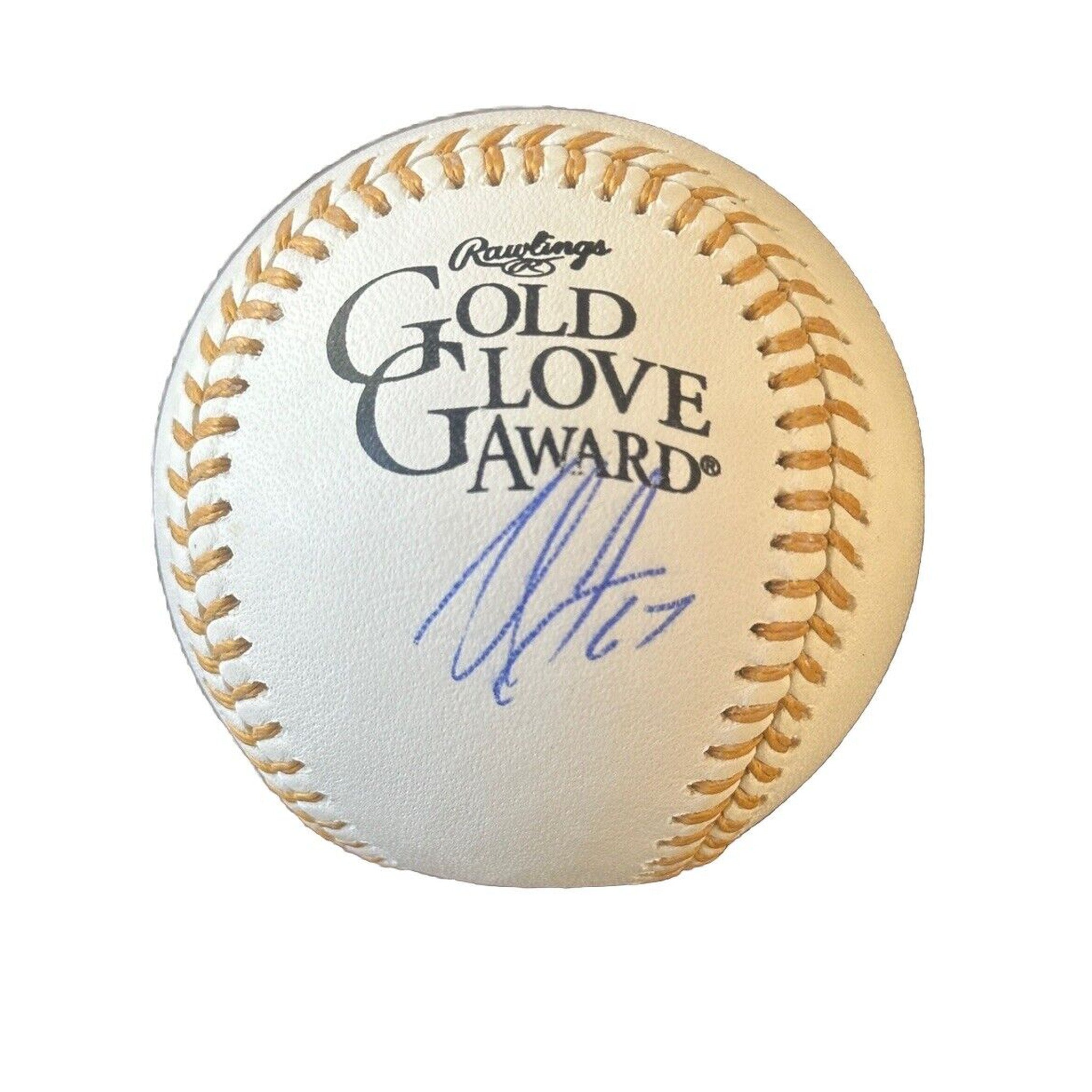 Seth Lugo Autographed Gold Glove Award Baseball JSA COA Kansas City Royals-Baseball-Right Off The Field
