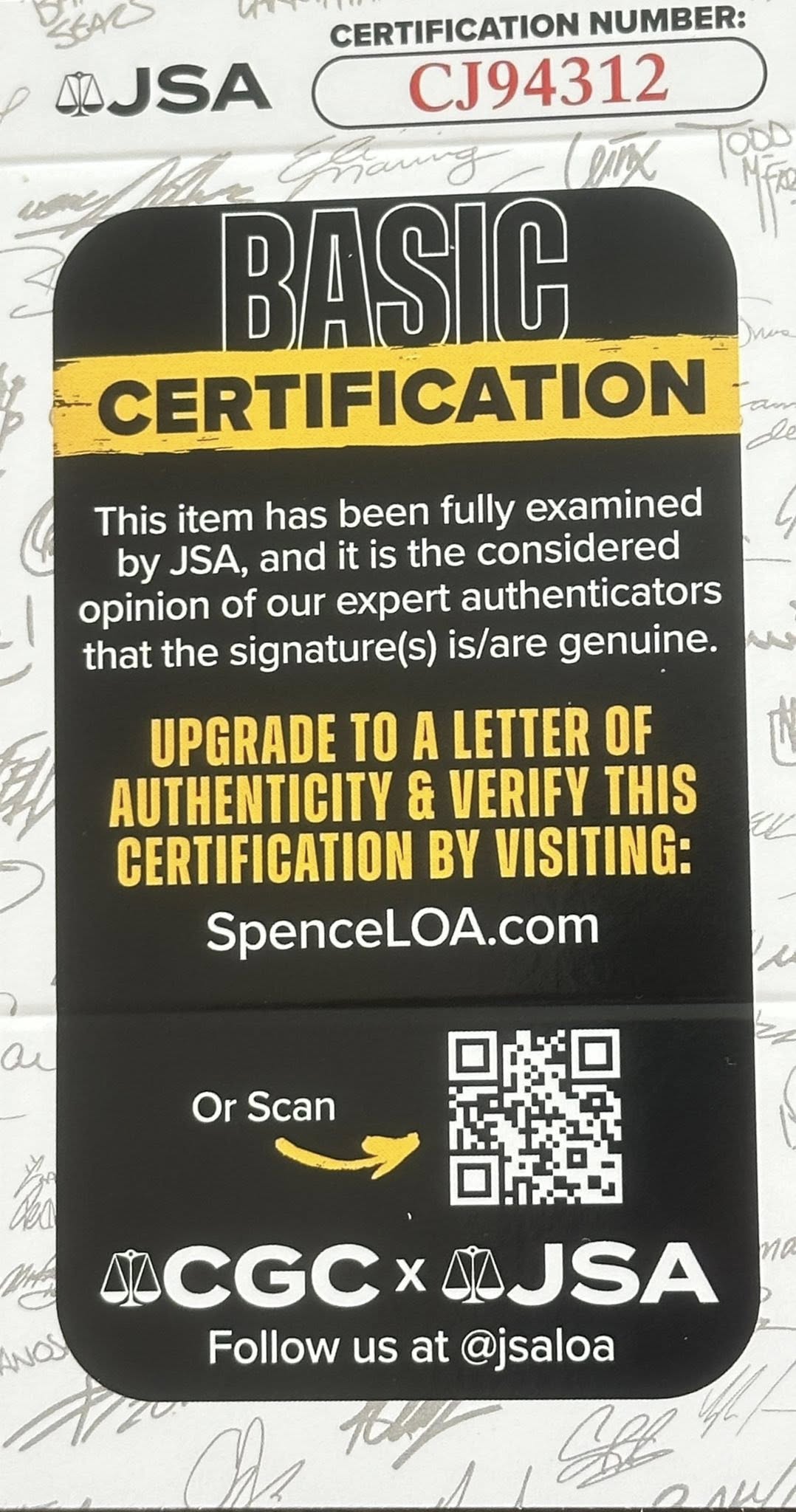 Shaquille O'Neal Autographed 8x10 Photo JSA COA Shaq-Right Off The Field