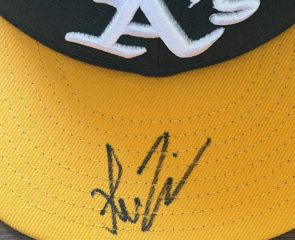 Shea Langeliers Autographed Oakland A's Authentic On-Field Hat JSA COA-Right Off The Field