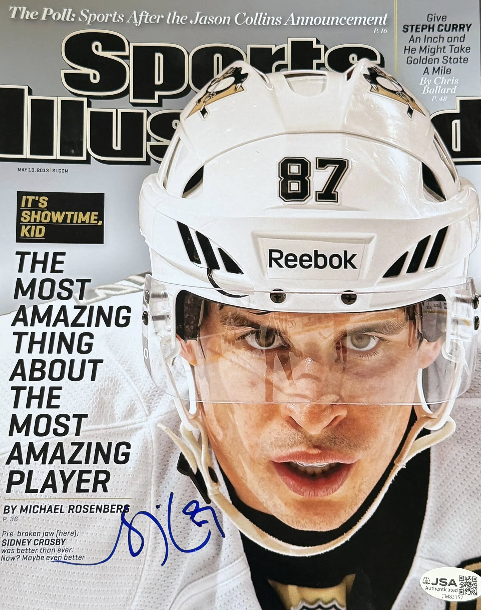 Sidney Crosby Signed Autographed 8x10 Photo JSA COA Pittsburgh Penguins-Right Off The Field