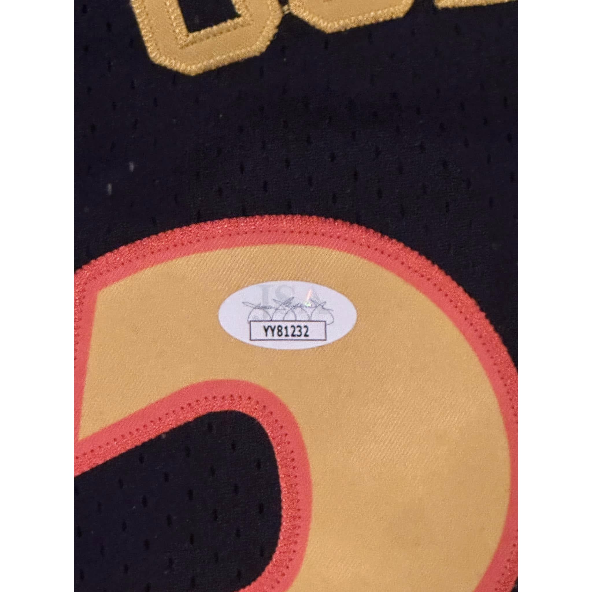 Stephen Curry Autographed Golden State Warriors Throwback Jersey JSA LOA-Right Off The Field
