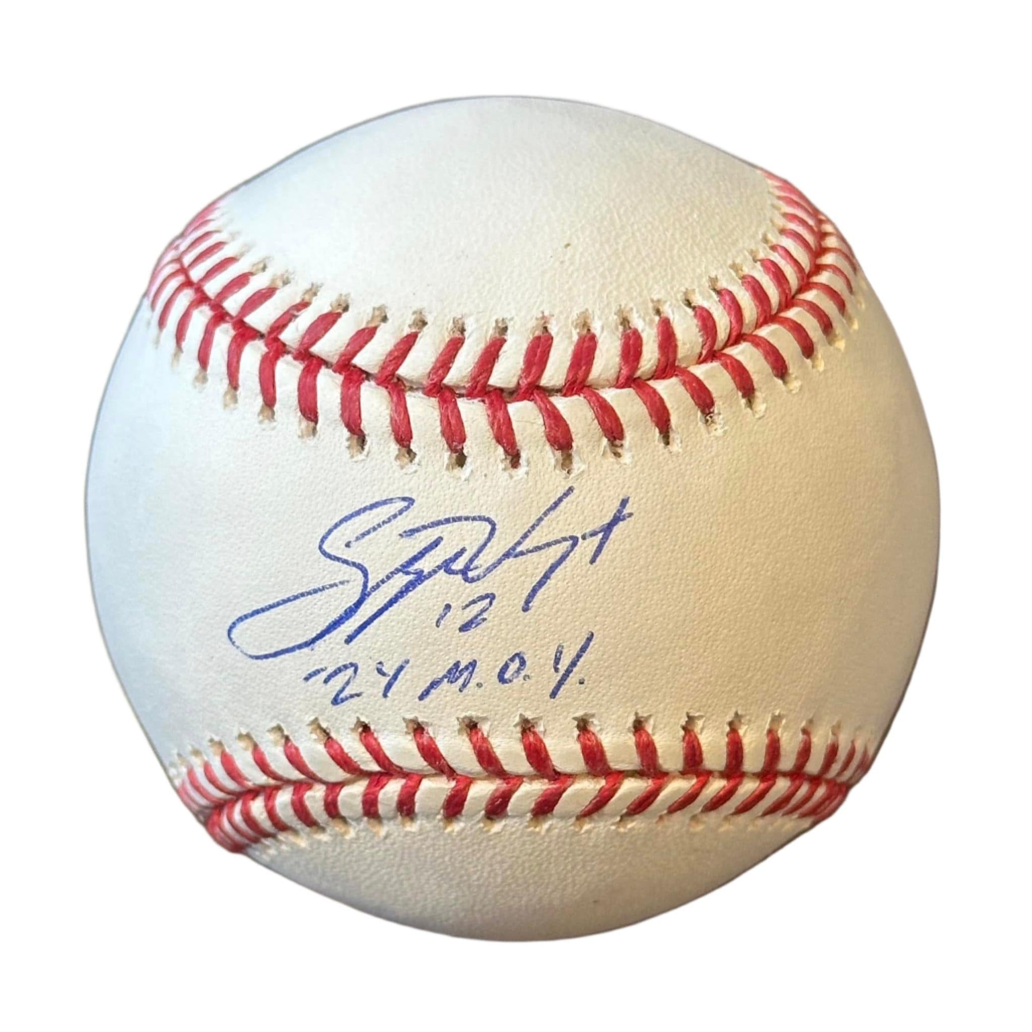 Stephen Vogt Cleveland Guardians Signed & Inscribed "24 Moy" MLB Baseball JSA-Right Off The Field