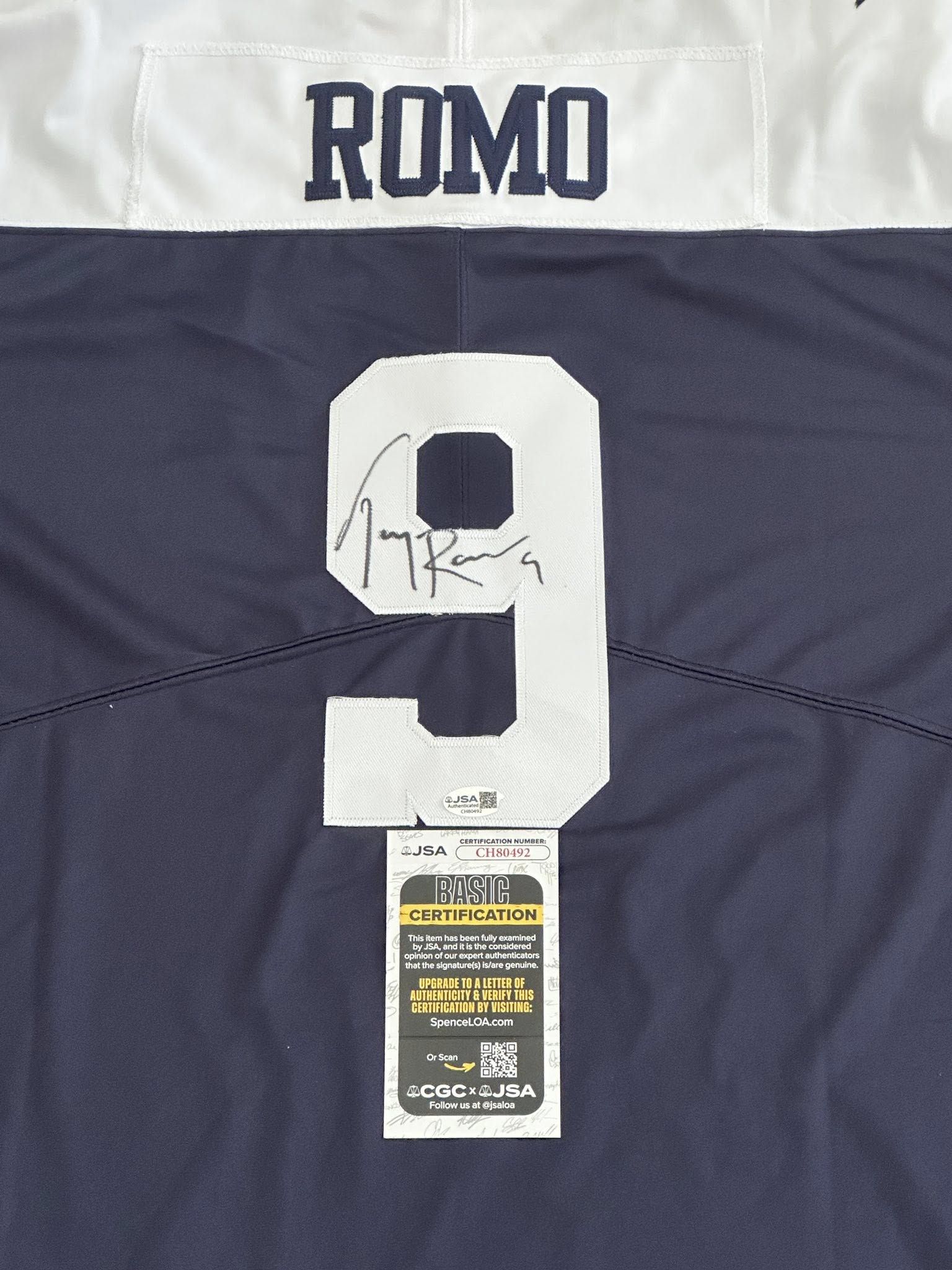 Tony Romo Autographed Dallas Cowboys Jersey JSA COA-Right Off The Field