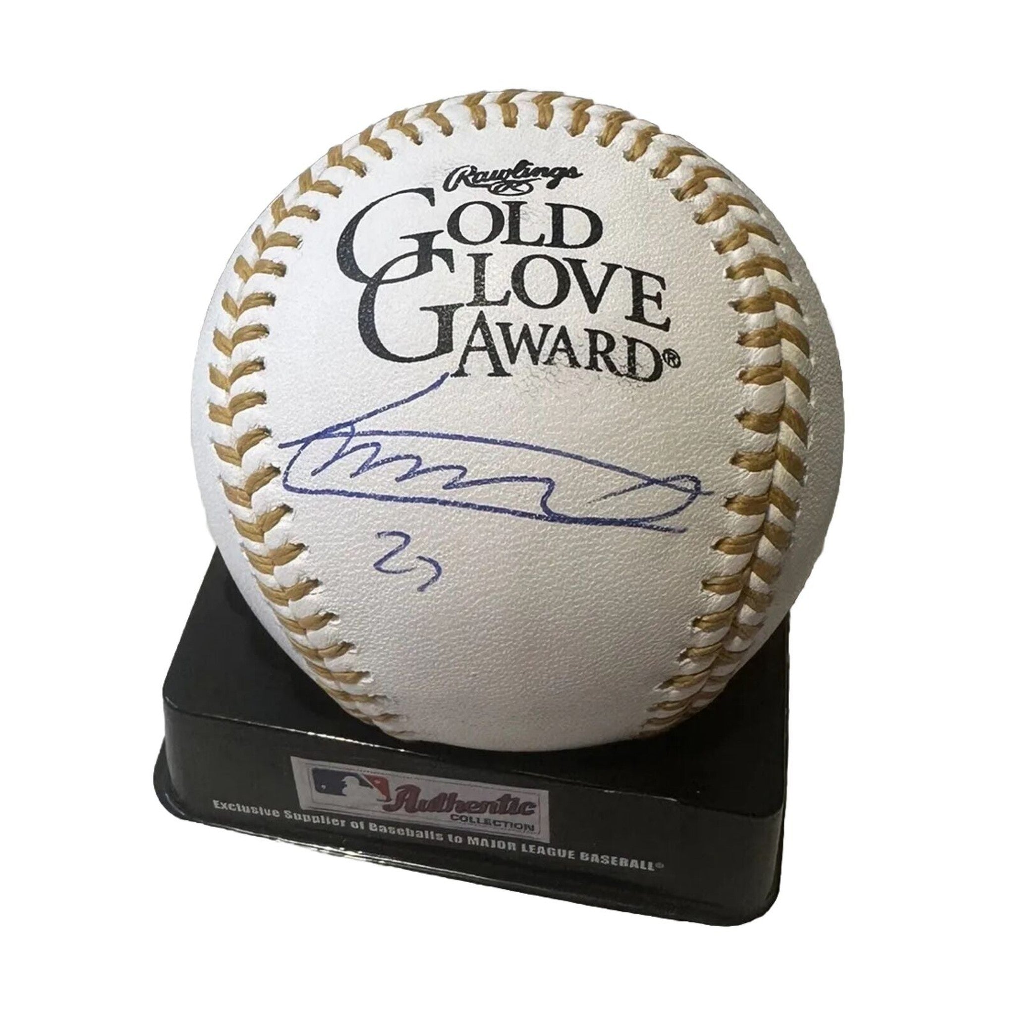 Vladimir Guerrero Jr Signed Gold Glove Baseball Beckett Witness-Baseball-Right Off The Field