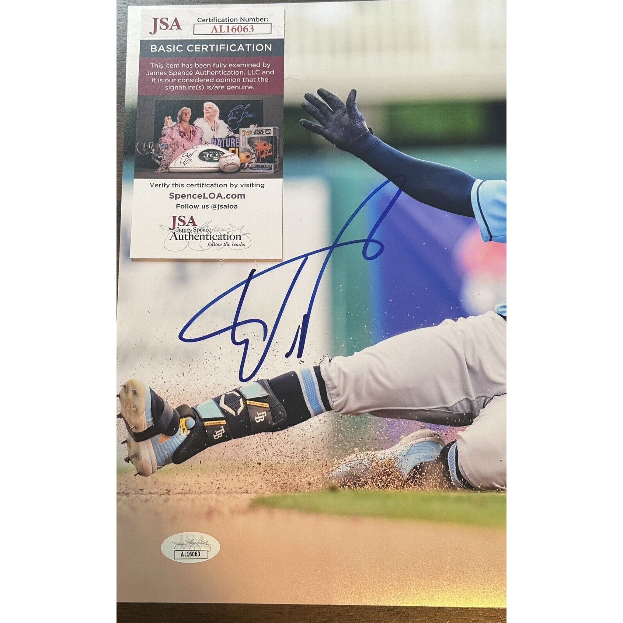 Wander Franco Signed 11x14 Photo JSA COA Tampa Bay Rays-Baseball-Right Off The Field