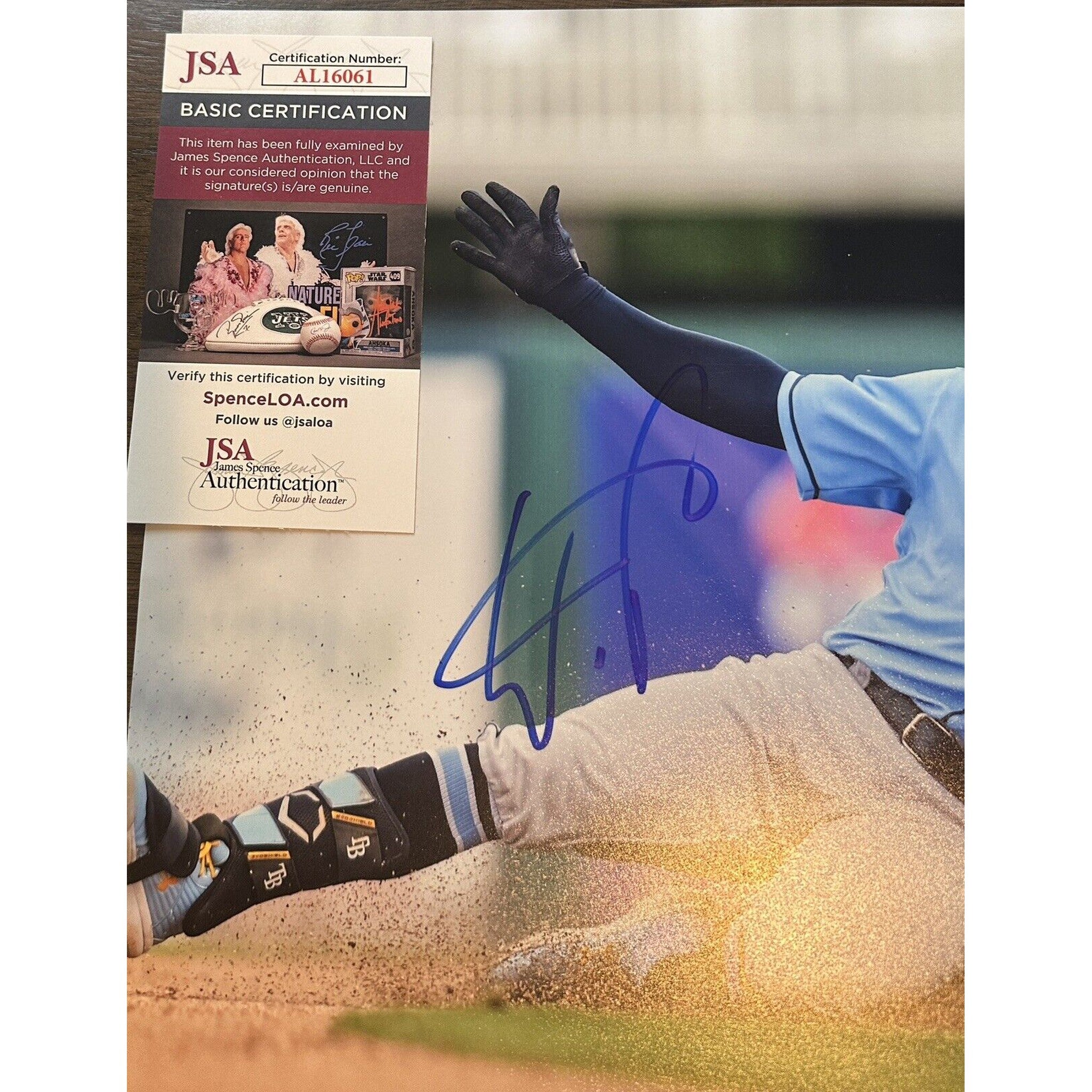 Wander Franco Signed 11x14 Photo JSA COA Tampa Bay Rays-Baseball-Right Off The Field