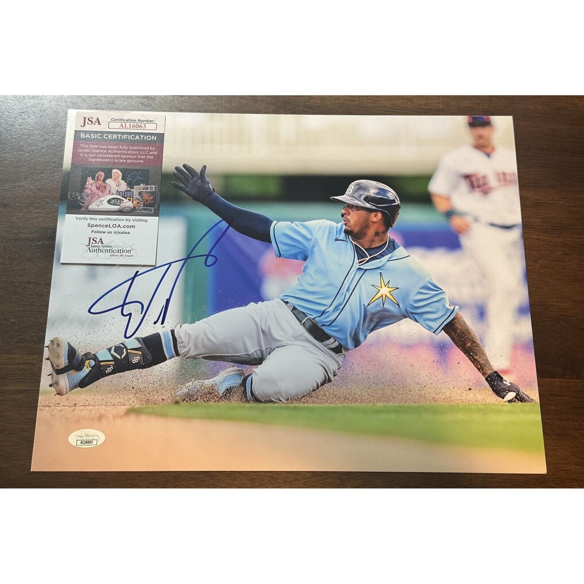 Wander Franco Signed 11x14 Photo JSA COA Tampa Bay Rays-Baseball-Right Off The Field