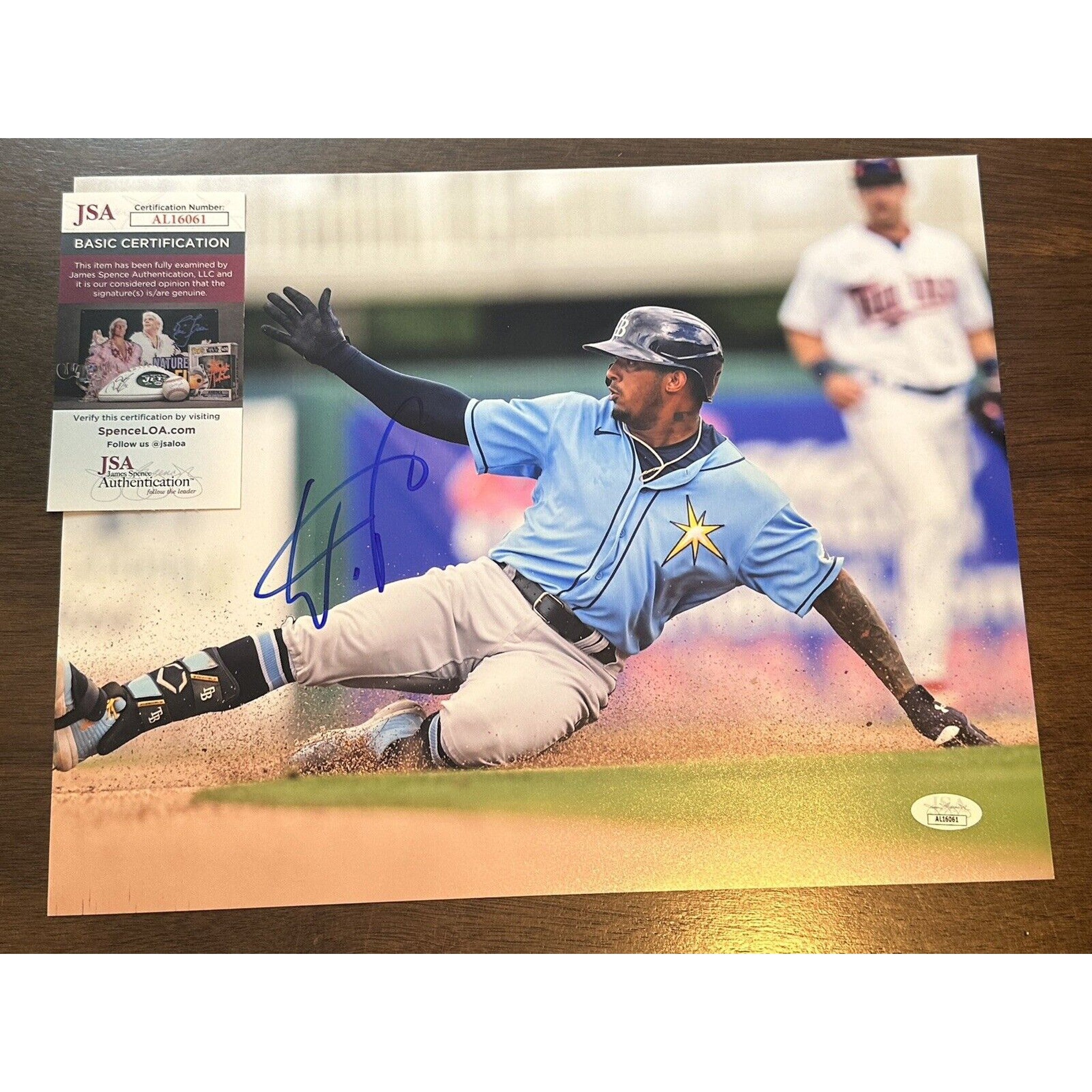 Wander Franco Signed 11x14 Photo JSA COA Tampa Bay Rays-Baseball-Right Off The Field