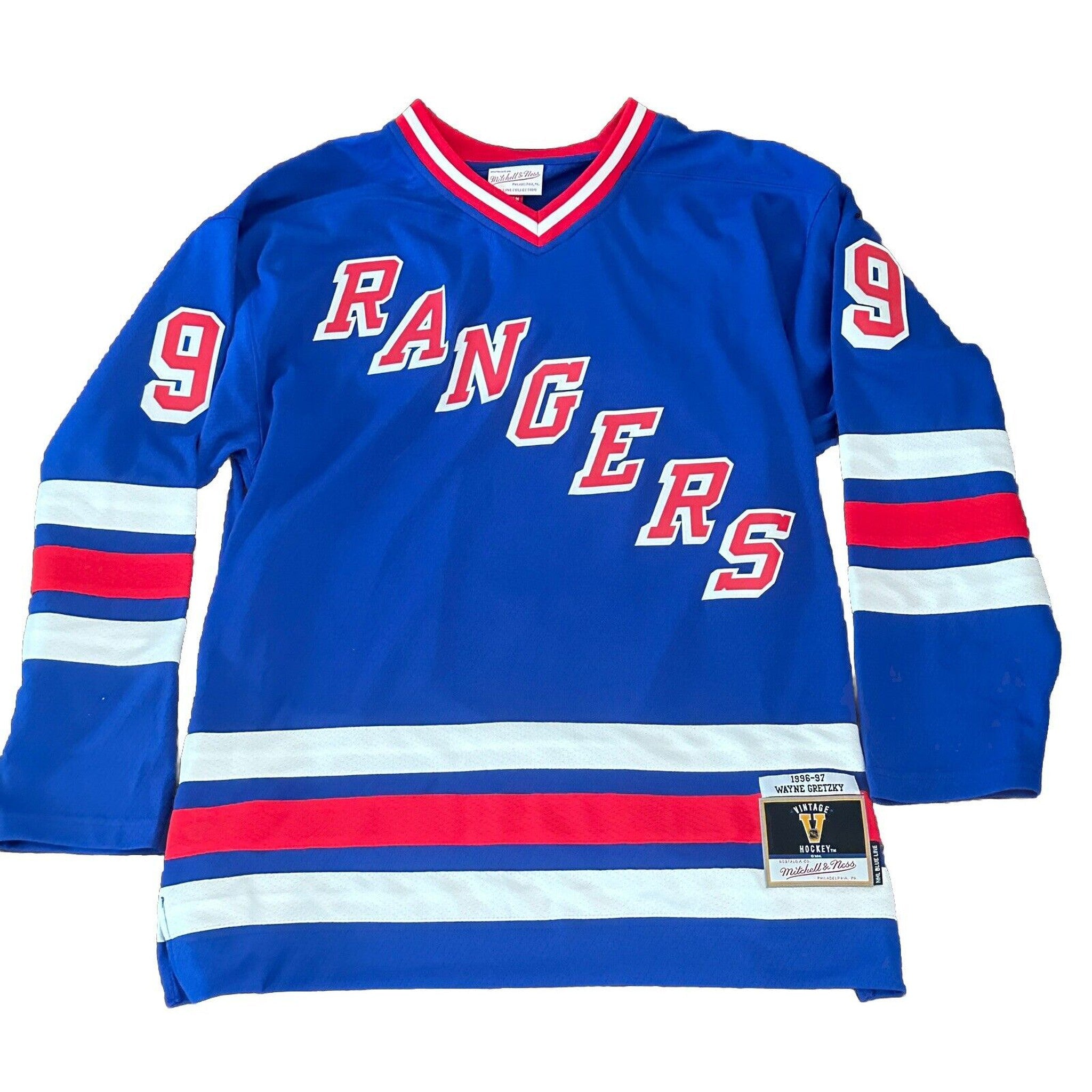 Wayne Gretzky Signed New York Rangers Mitchell & Ness Jersey JSA LOA Size Large-Hockey-Right Off The Field