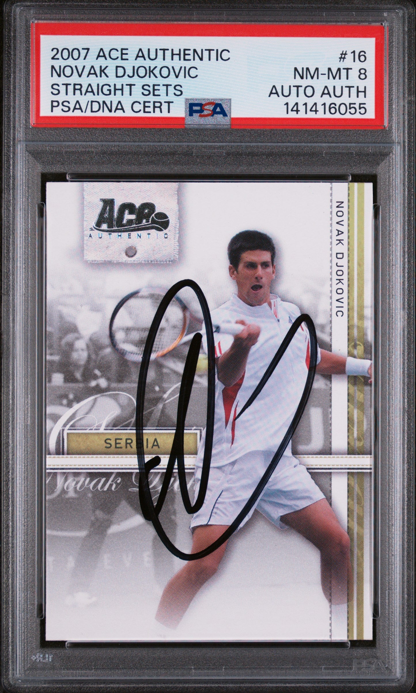 Novak Djokovic Autographed 2007 Ace Authentic Straight Sets #16 NM-MT 8