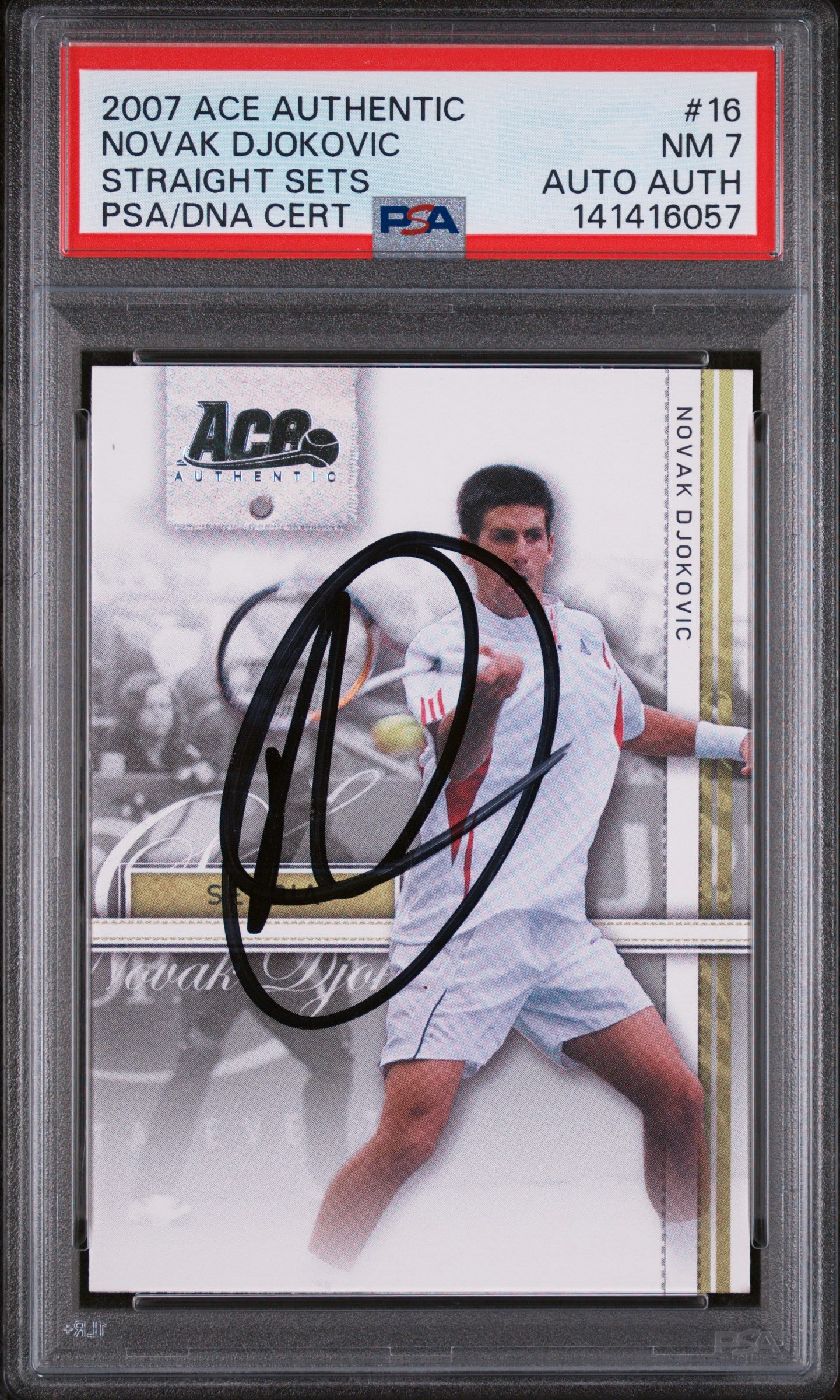 Novak Djokovic Autographed 2007 Ace Authentic Straight Sets #16 NM 7