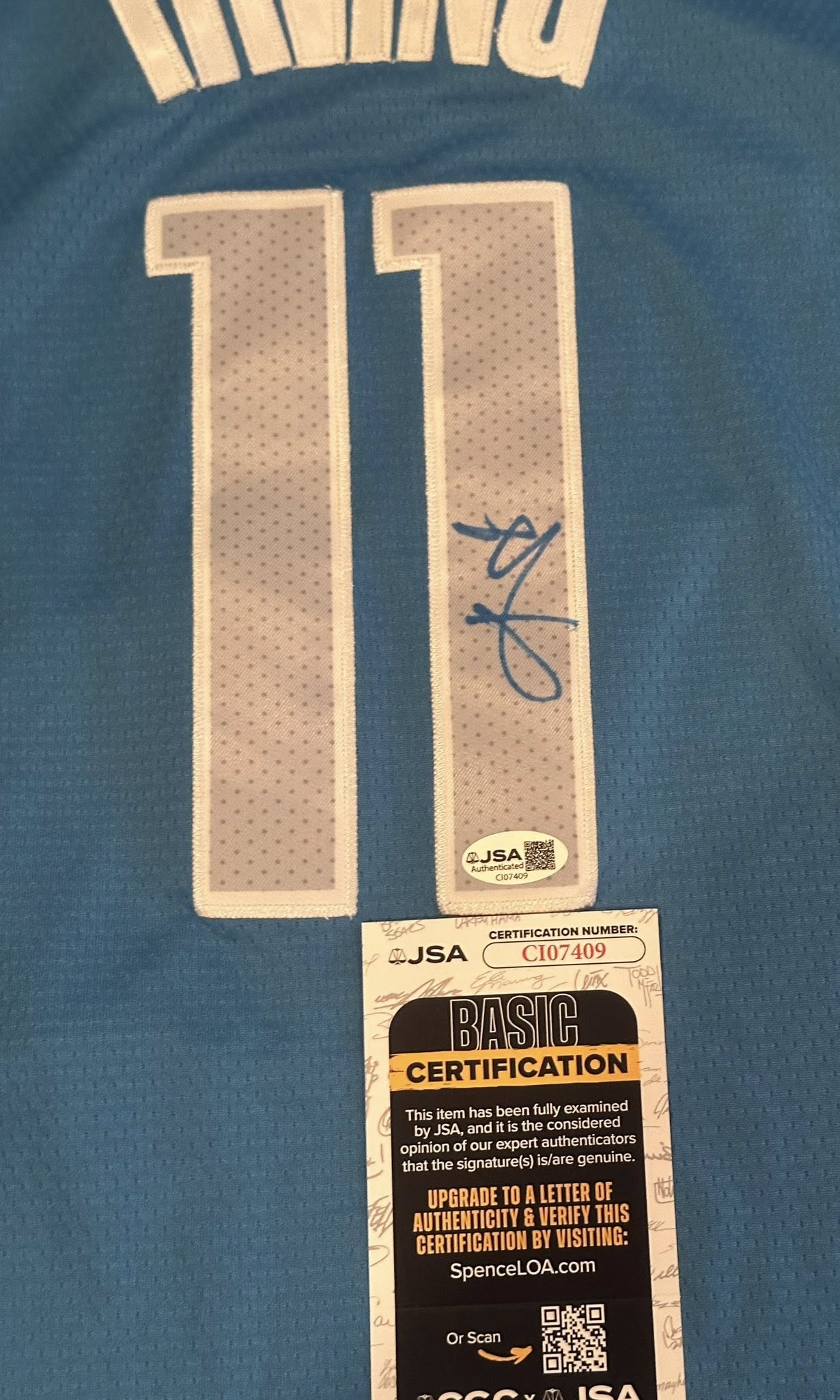 Kyrie Irving Autographed Dallas Mavericks Jersey JSA COA