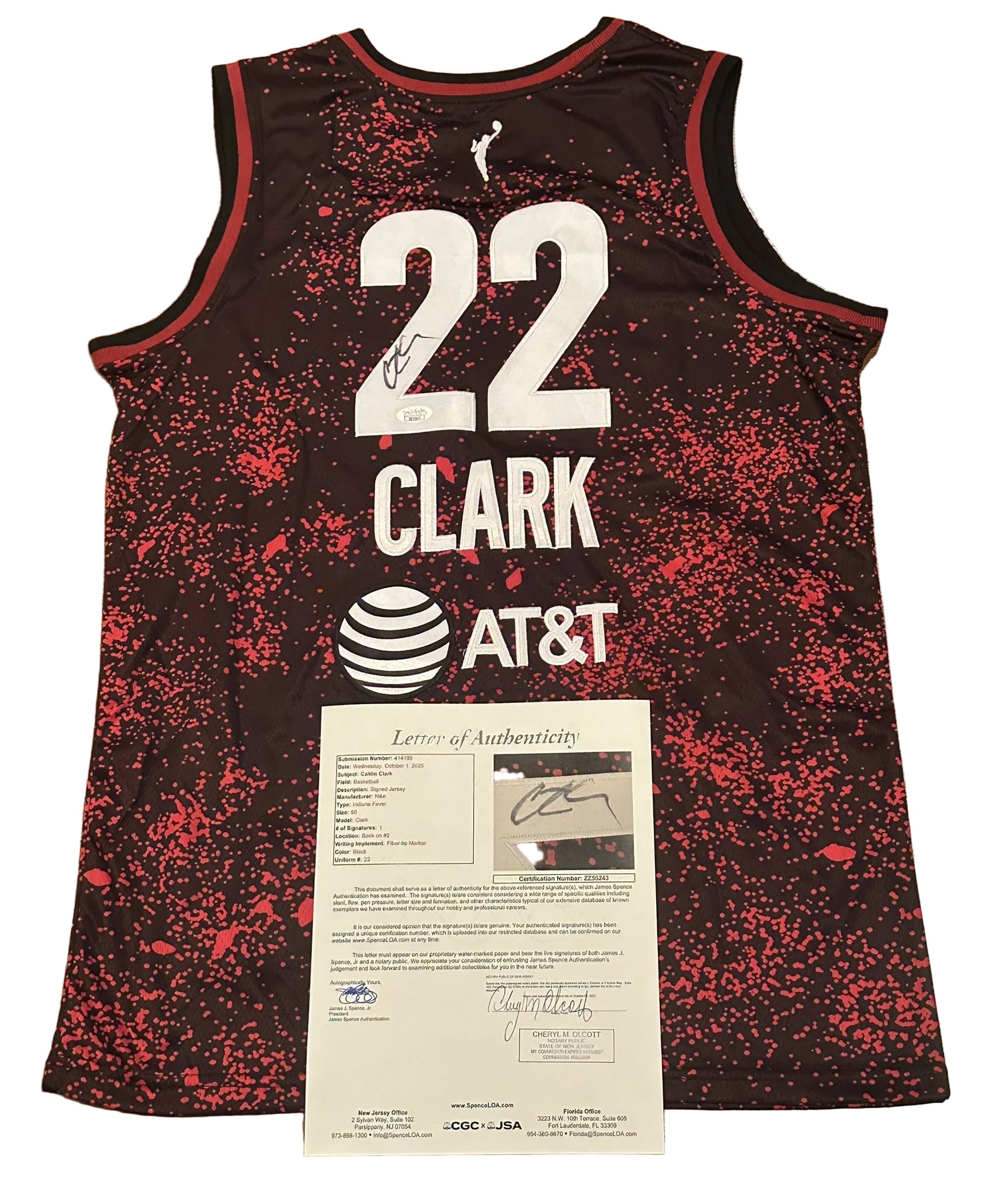 Caitlin Clark Autographed Indiana Fever Rebel Edition Jersey JSA LOA