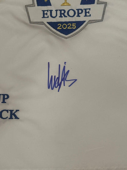 Ludvig Aberg Autographed 2025 Ryder Cup Pin Flag Team Europe JSA COA