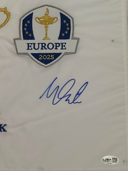 Matt Fitzpatrick Autographed 2025 Ryder Cup Pin Flag Team Europe JSA COA