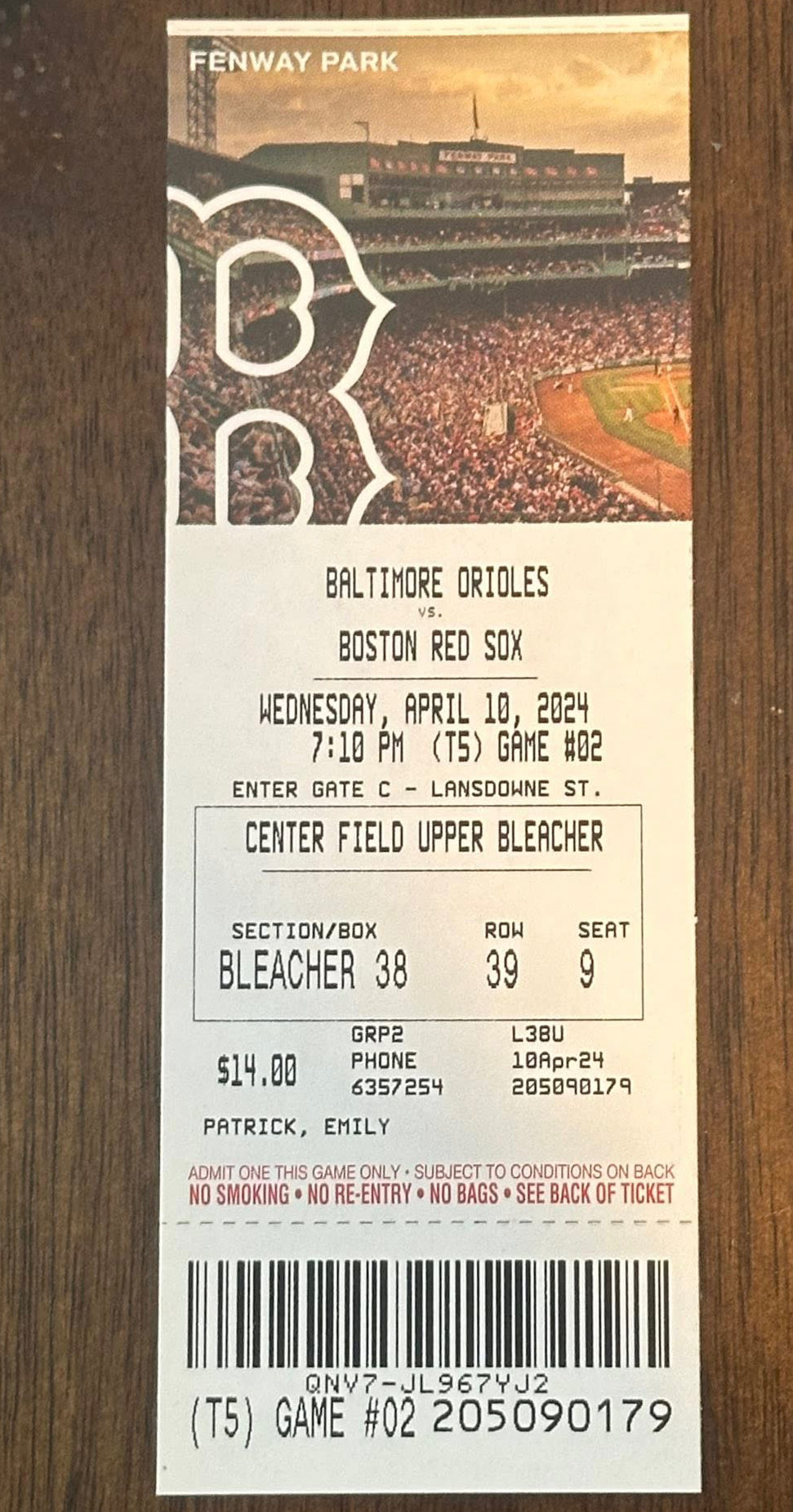 Jackson Holliday MLB Debut Ticket Stub 4/10/2024