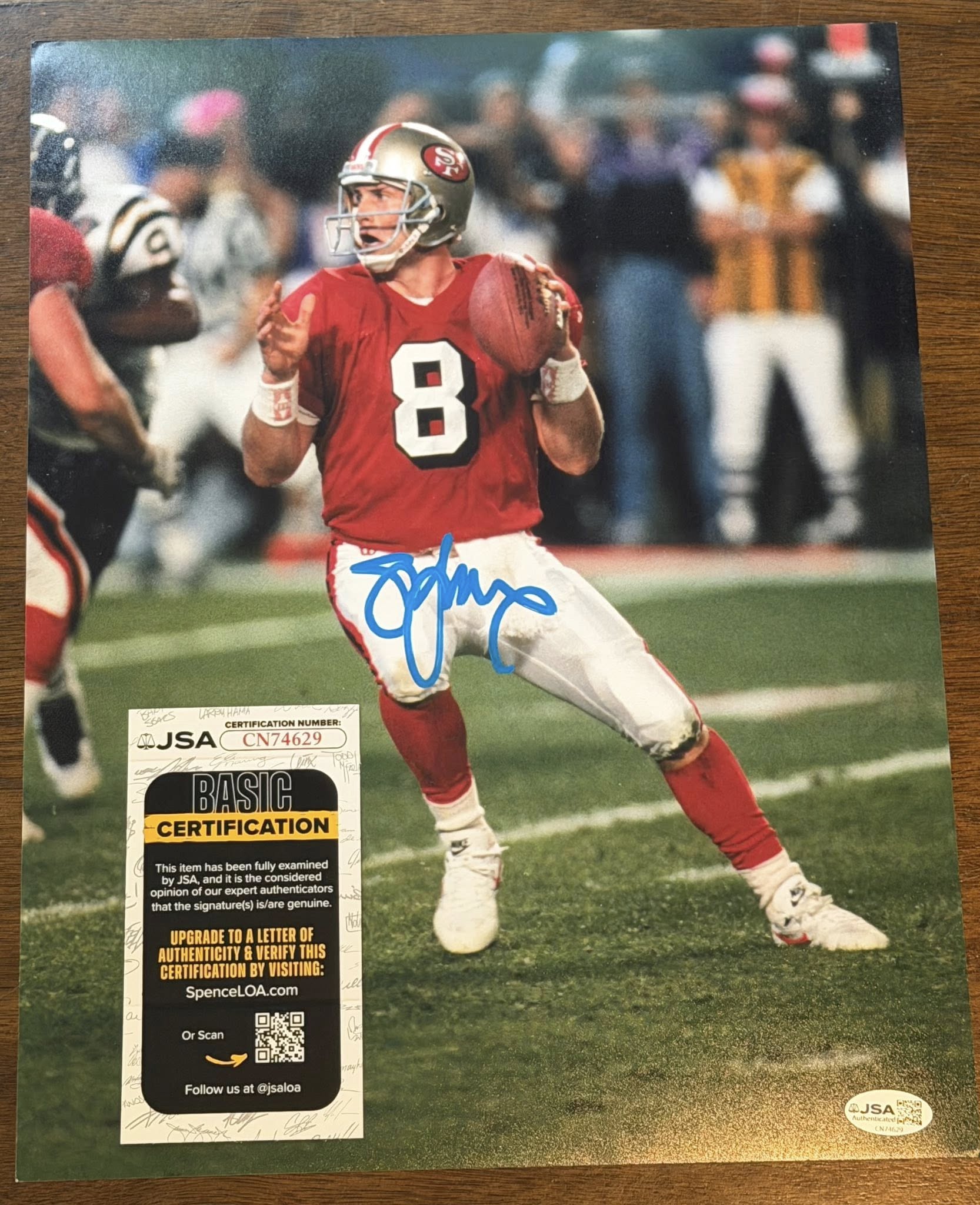 Steve Young San Francisco 49ers Autographed 11x14 Photo JSA COA