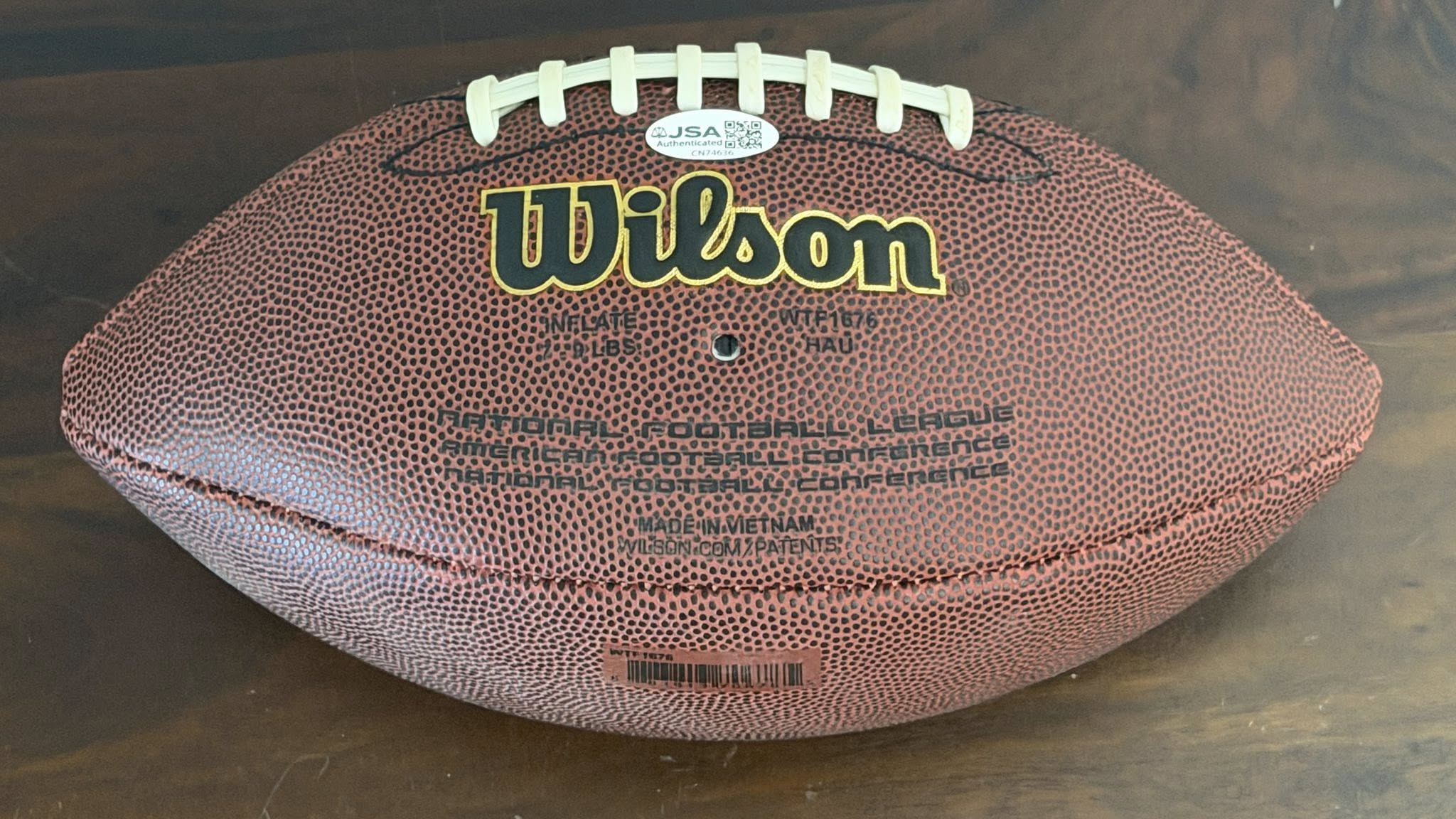Matthew Stafford LA Rams Autographed Wilson NFL Replica Football JSA COA