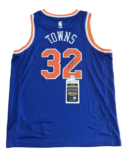 Karl-Anthony Towns Autographed New York Knicks Jersey JSA COA
