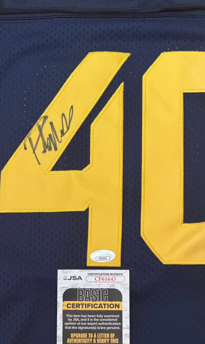 Pat McAfee Autographed West Virginia WVU Jersey JSA COA