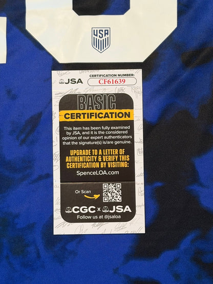 Christian Pulisic Autographed USA Jersey JSA COA