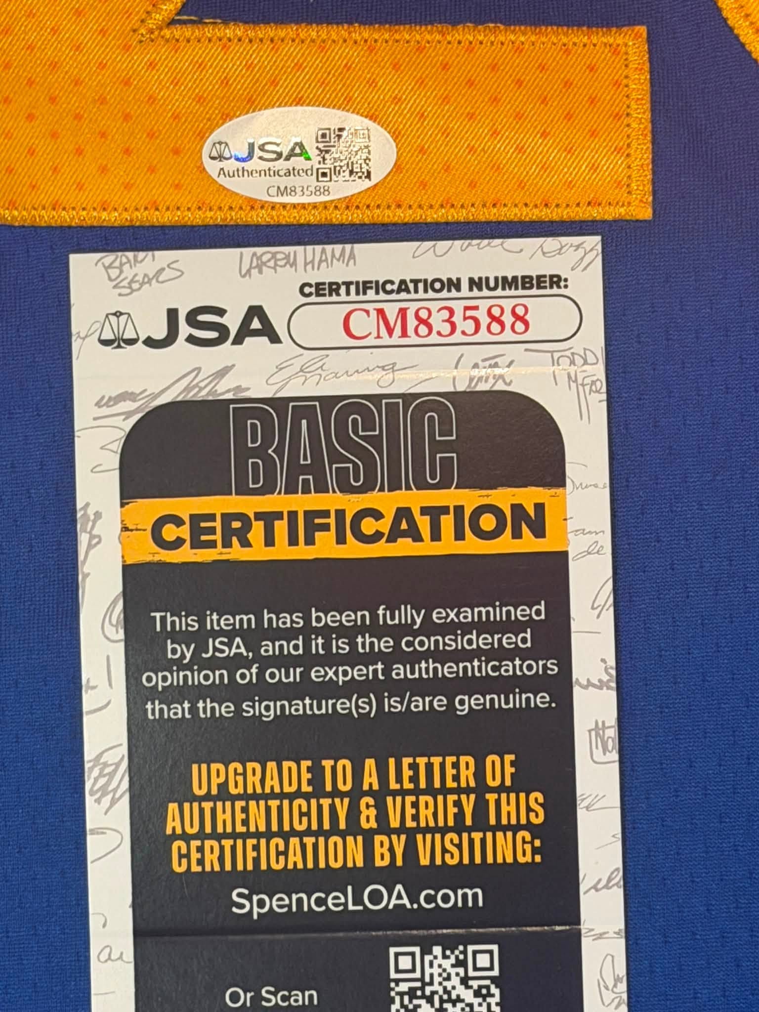 Draymond Green Signed Autographed Golden State Warriors Jersey JSA COA