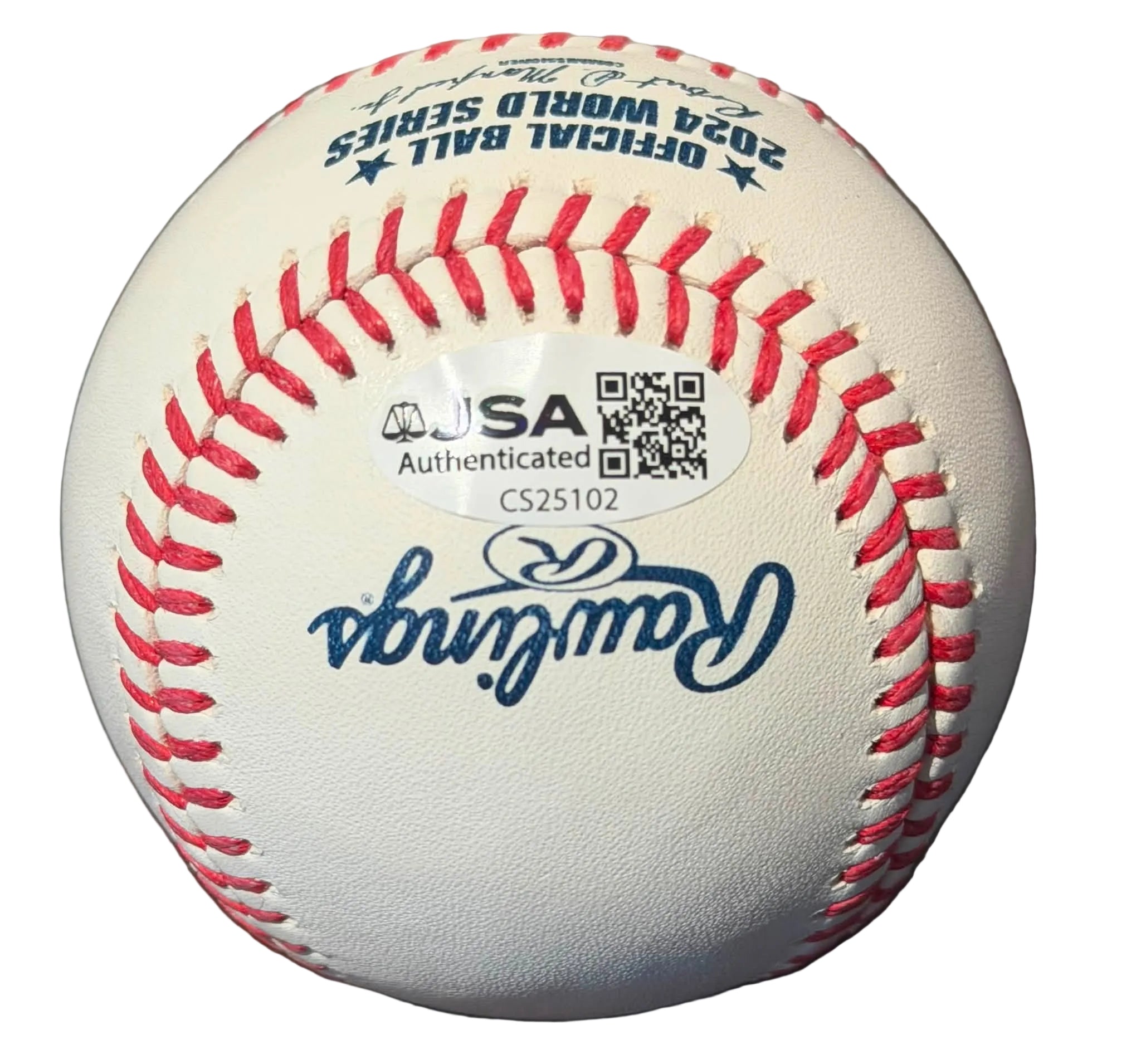 Miguel Rojas Autographed 2024 World Series MLB Baseball JSA COA Dodgers