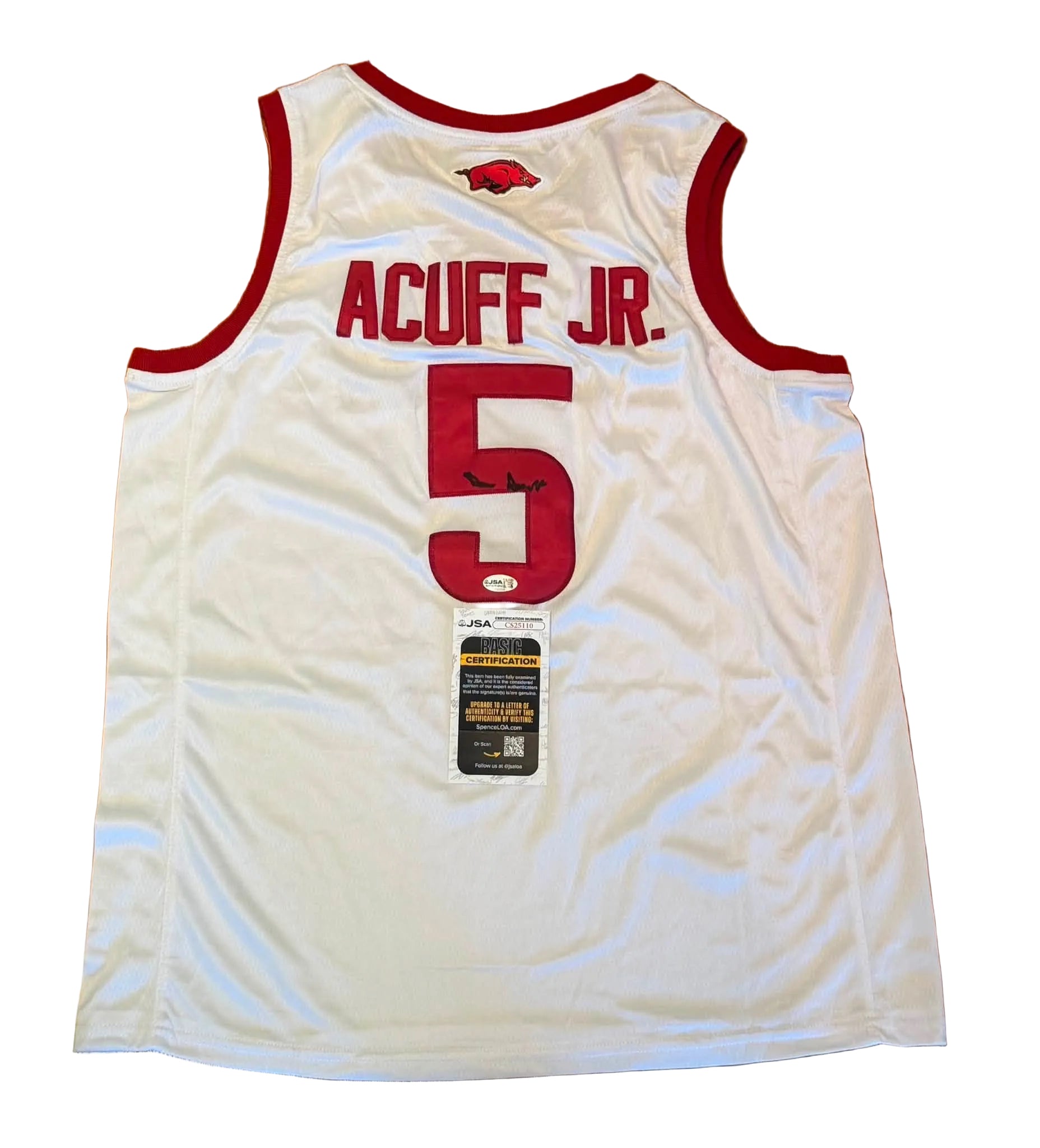Darius Acuff Jr. Signed Autographed Arkansas Razorbacks Jersey JSA COA