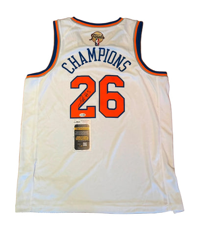 Jose Alvarado Autographed New York Knicks 26 Champions Jersey JSA COA
