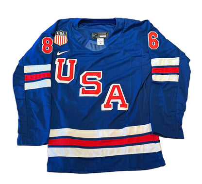 Jack Hughes 2026 USA Olympic Jersey Size L